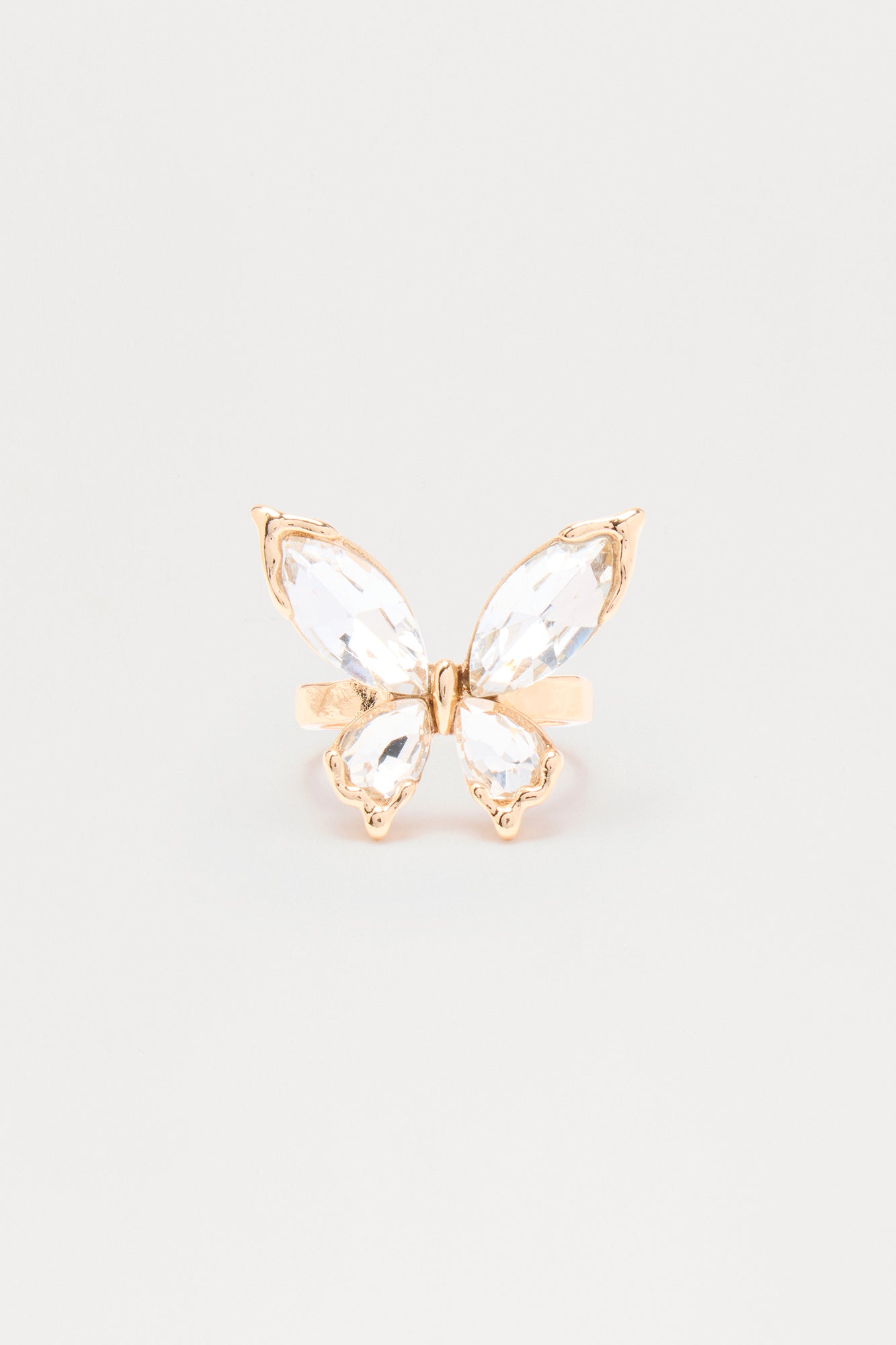 Butterfly Bling Statement Ring - Gold - Image 3