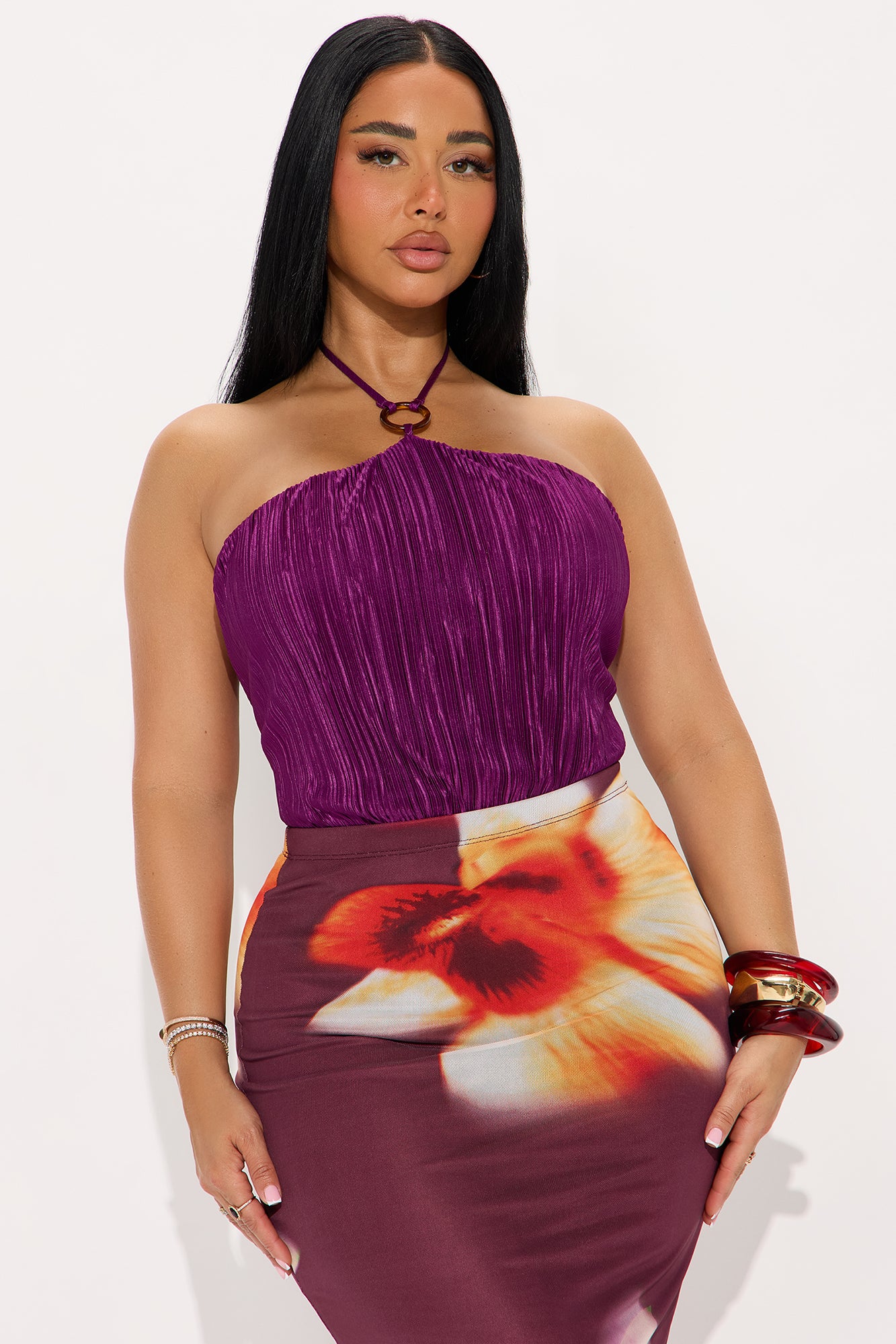 Weekend Getaway Halter Bodysuit - Purple - Image 3