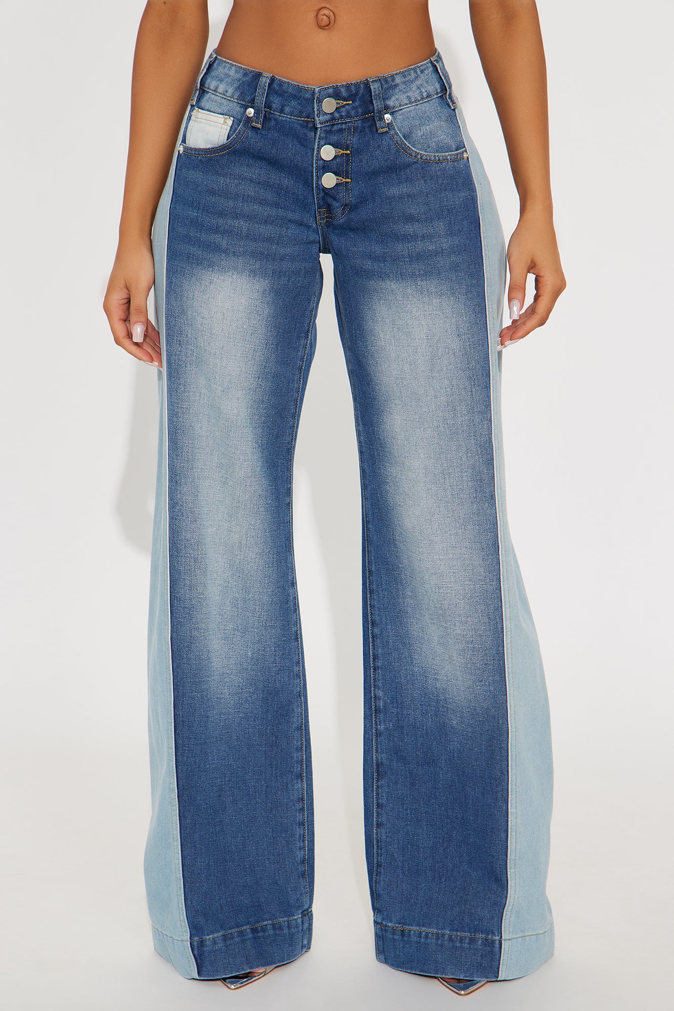 Dance With Me Low Rise Wide Leg Jeans - Medium Wash - Image 3