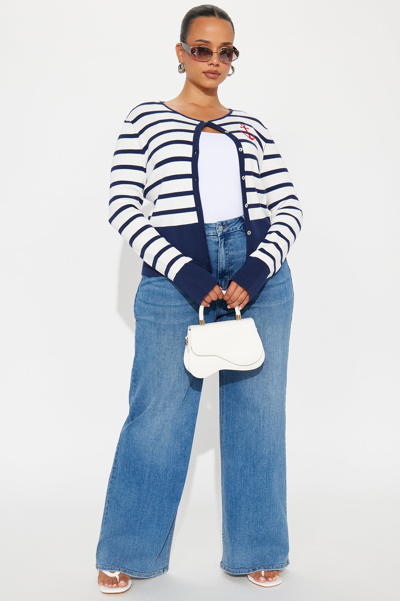 Out At Sea Striped Cardigan - Navy/combo - Image 5