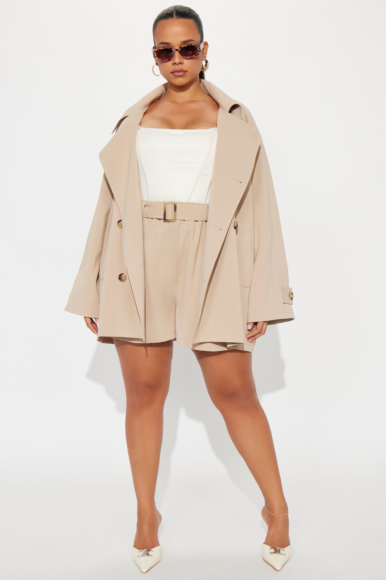 Matilda Double-Breasted Trench Coat - Tan - Image 6
