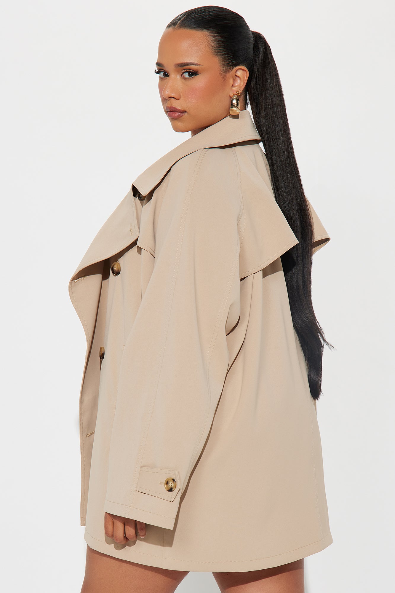 Matilda Double-Breasted Trench Coat - Tan - Image 7