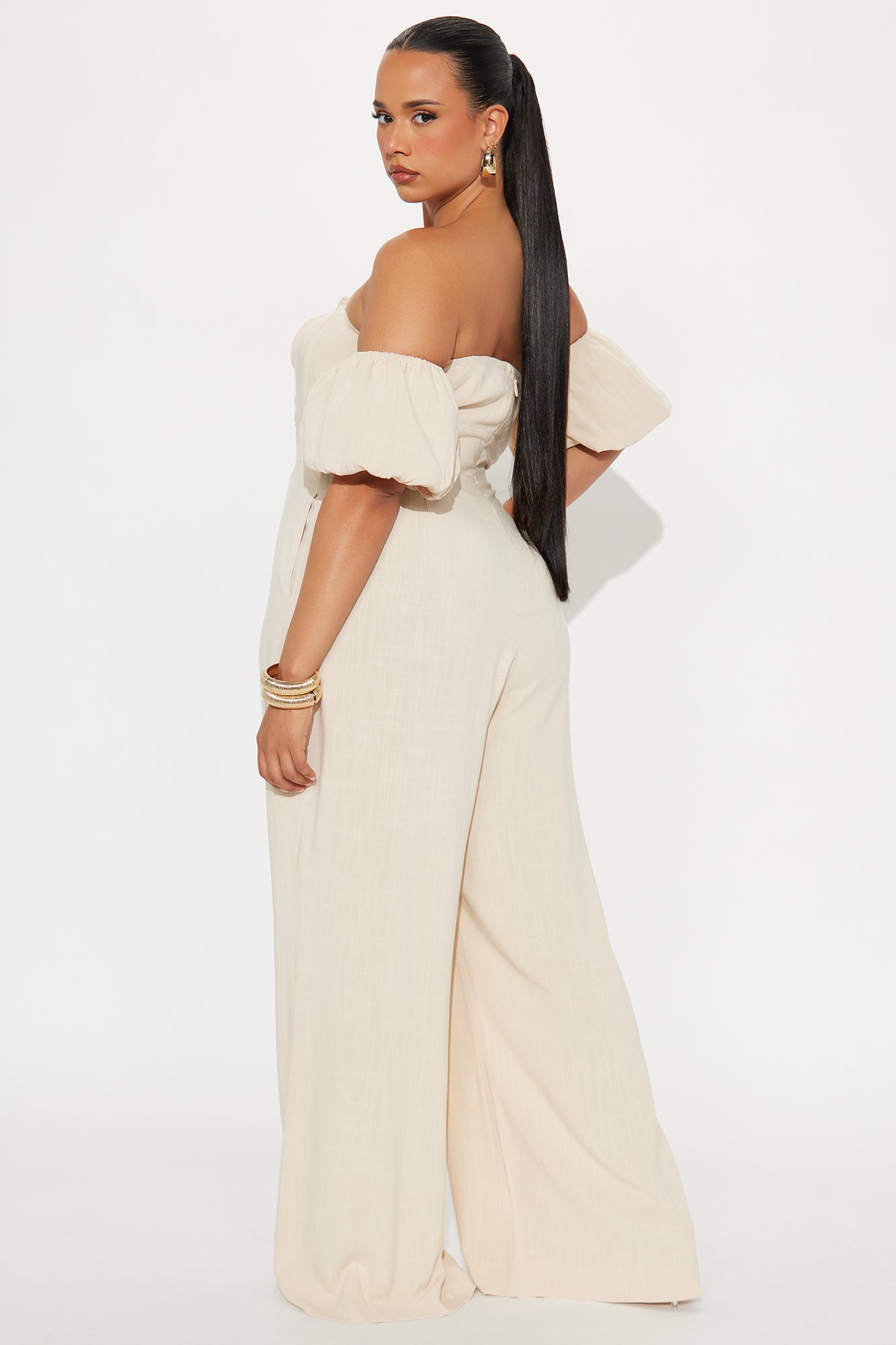Out And About Linen Jumpsuit - Oatmeal - Image 6