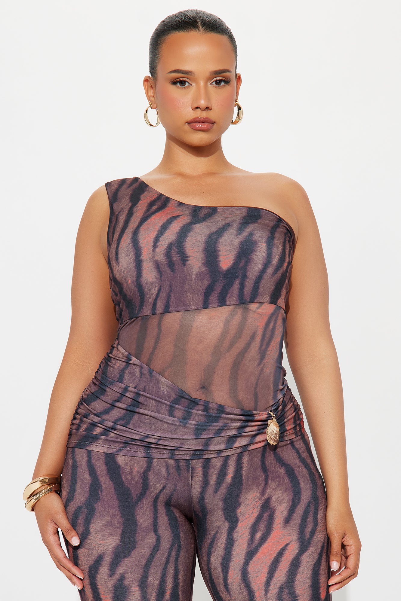 Keep The Heat Going Jumpsuit - Brown Combo - Image 5