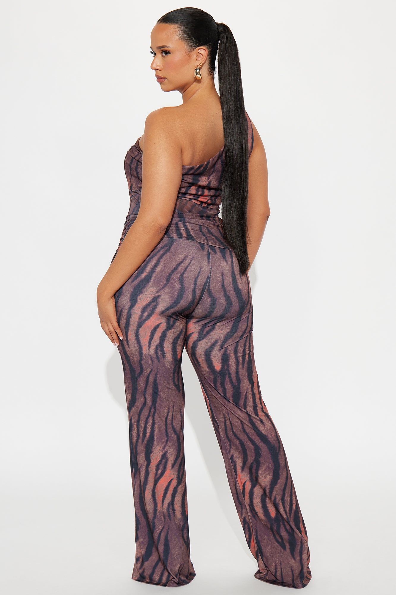 Keep The Heat Going Jumpsuit - Brown Combo - Image 6