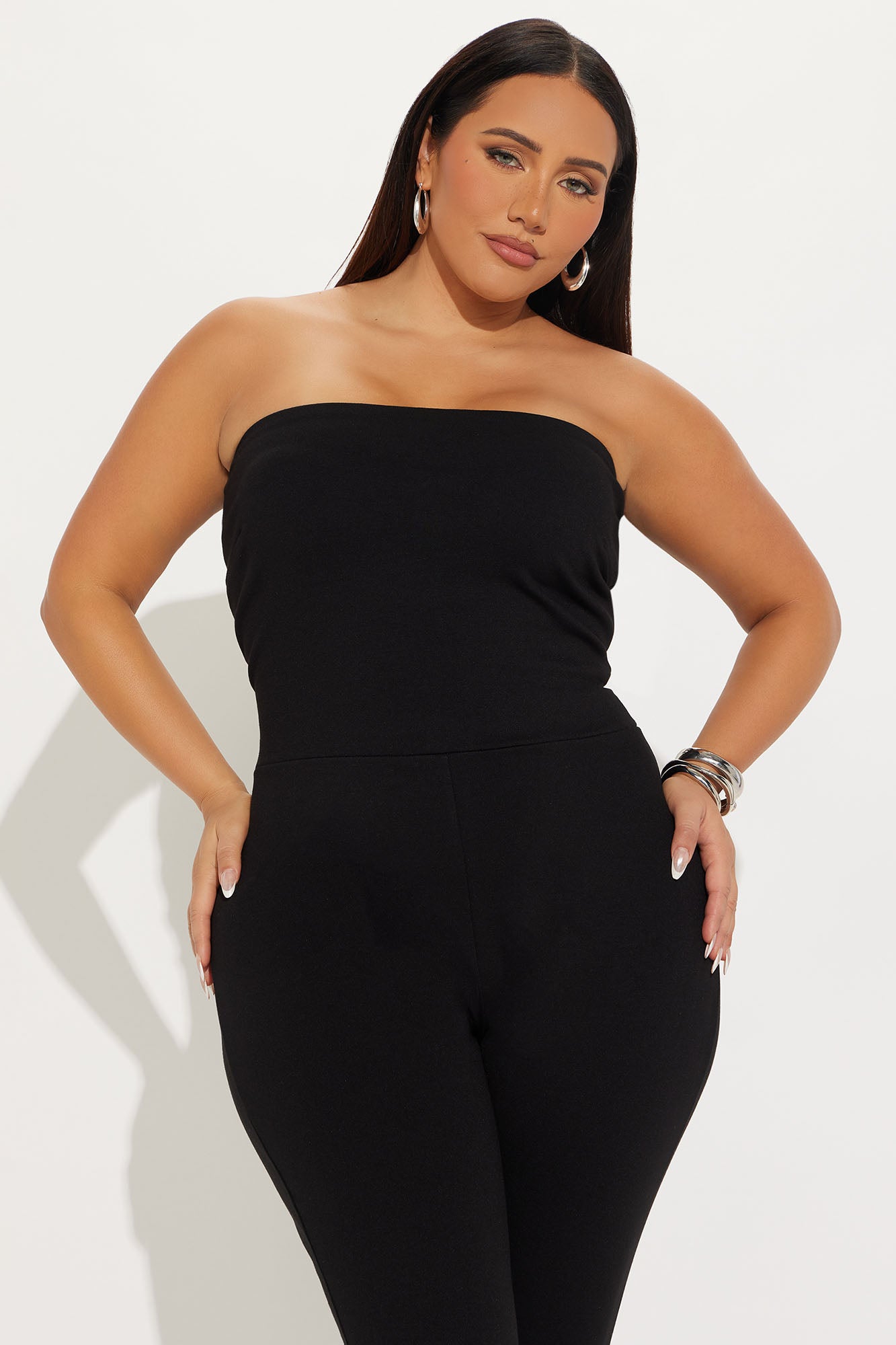 Charlotte Ruffle Capri Jumpsuit - Black - Image 5