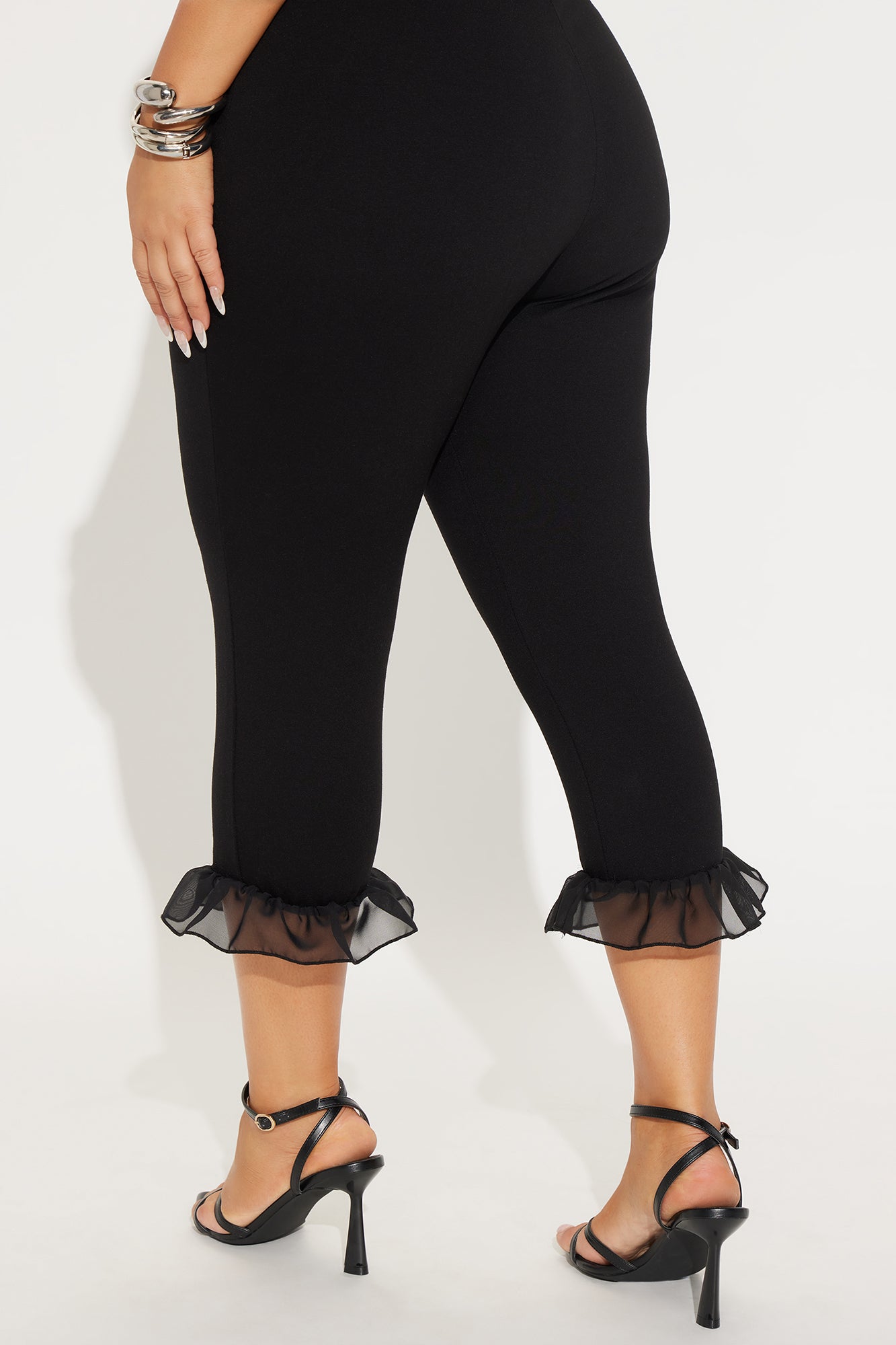 Charlotte Ruffle Capri Jumpsuit - Black - Image 7