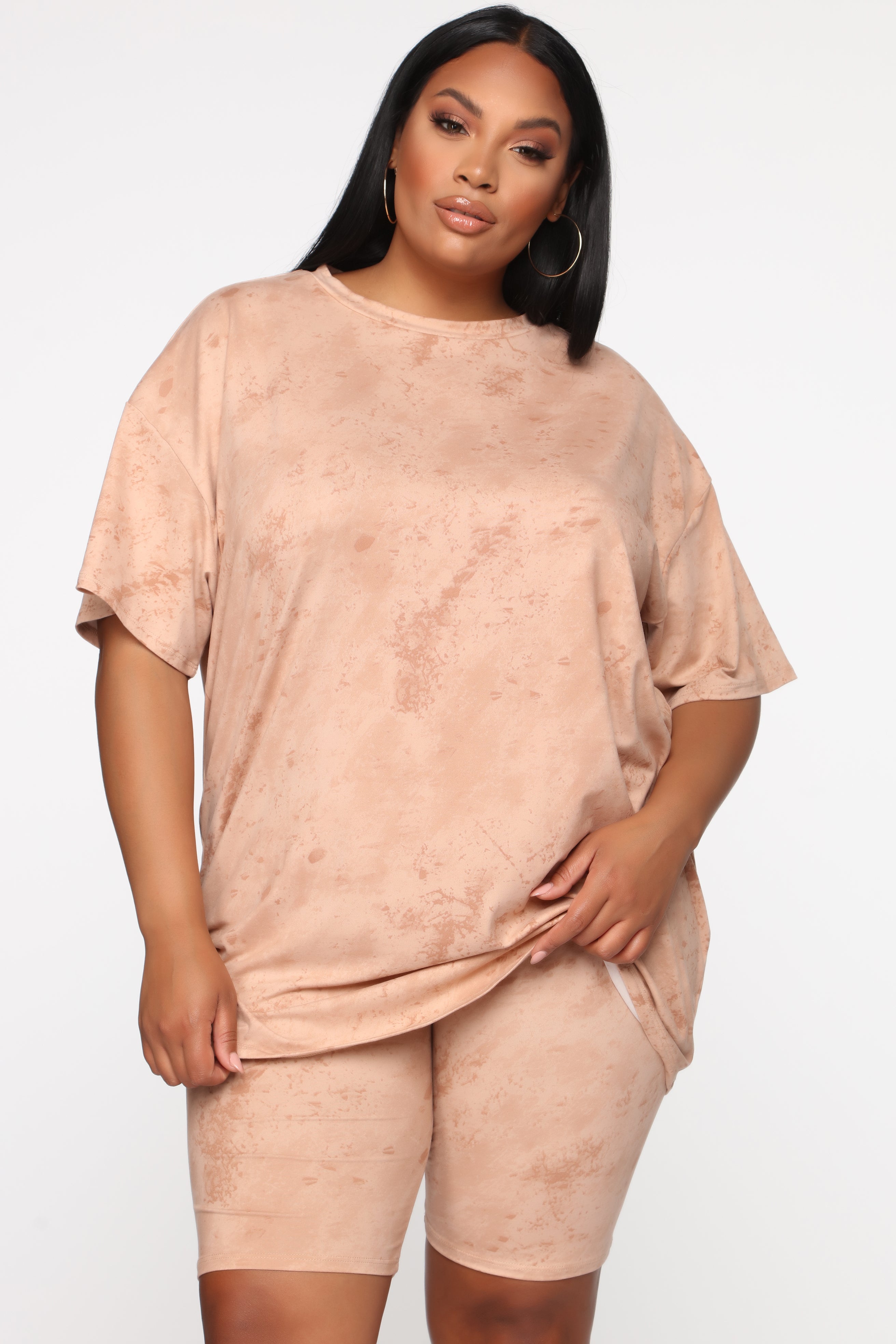 Chelsea Biker Short Set - Taupe - Image 10