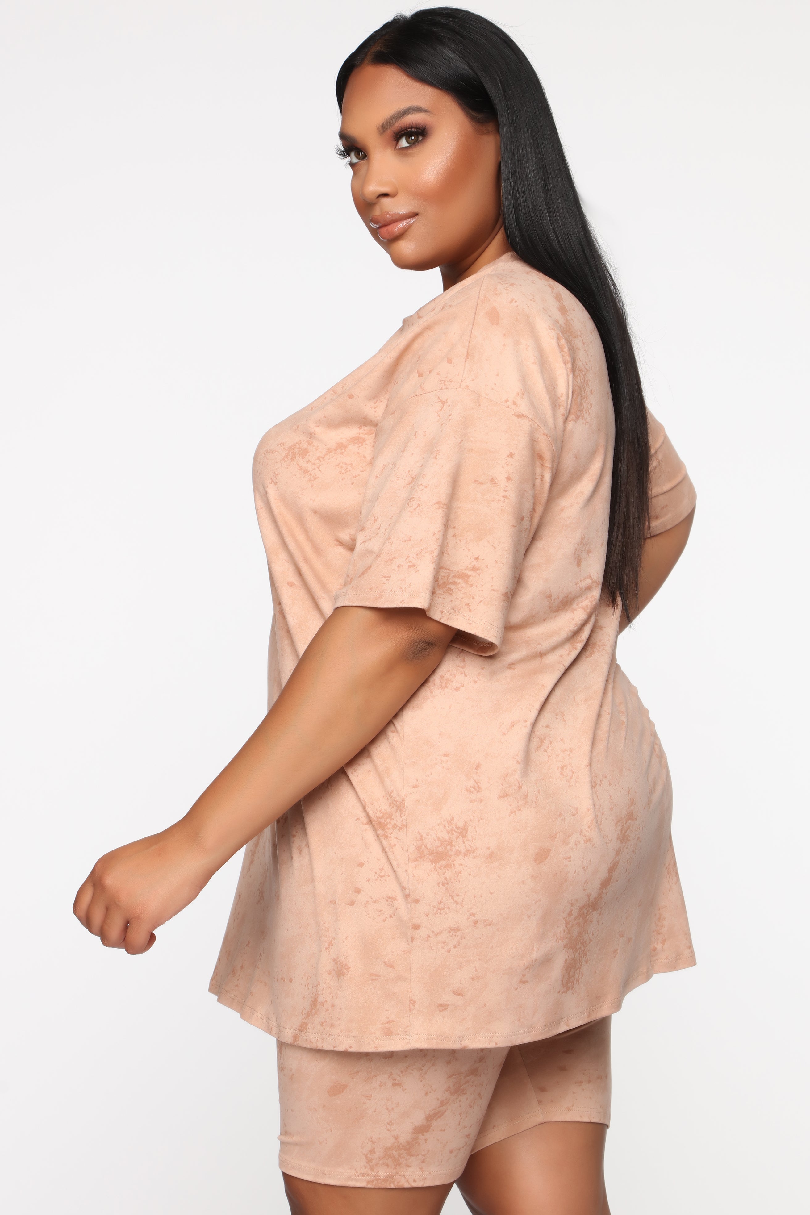 Chelsea Biker Short Set - Taupe - Image 13