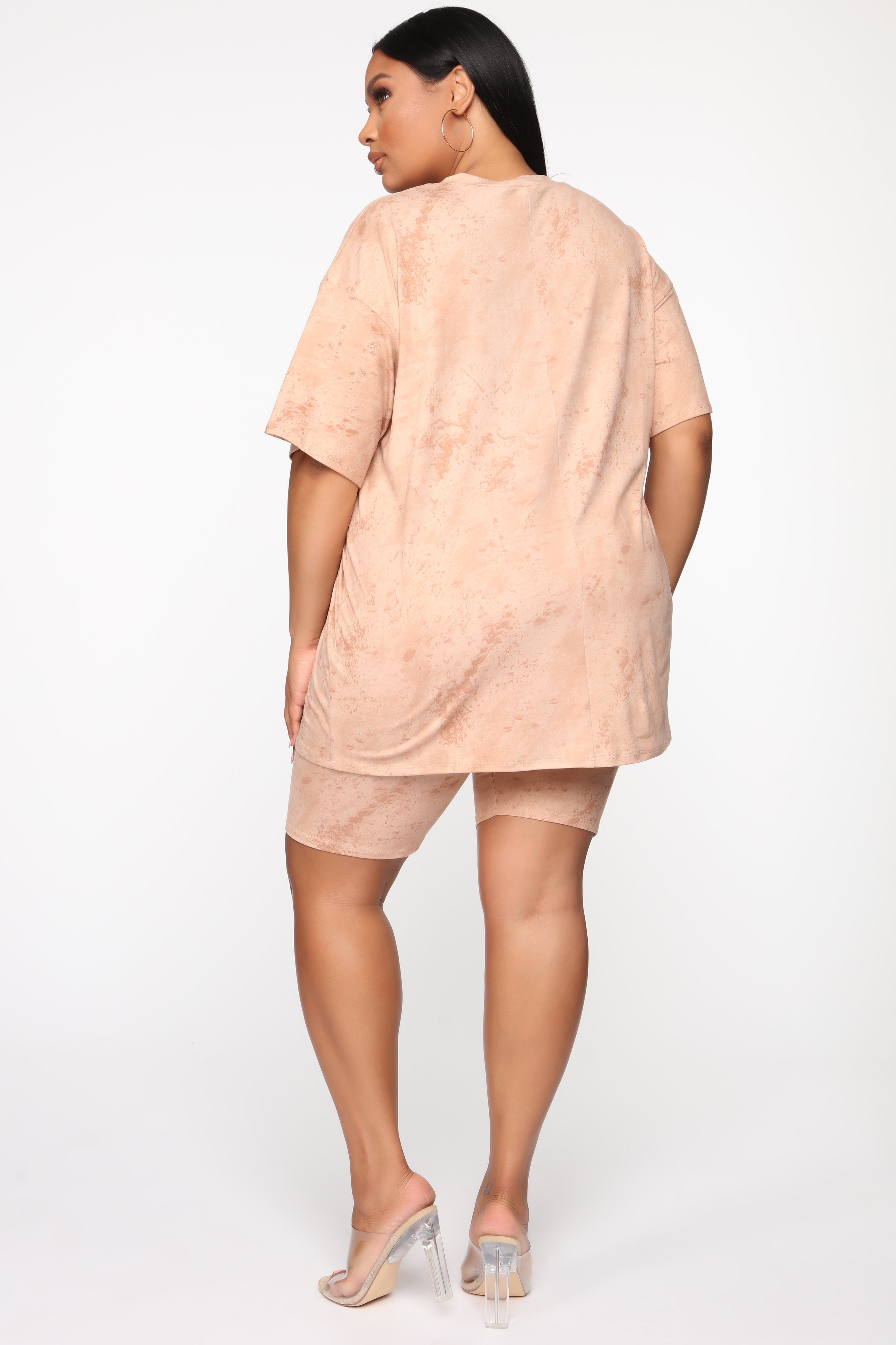 Chelsea Biker Short Set - Taupe - Image 14