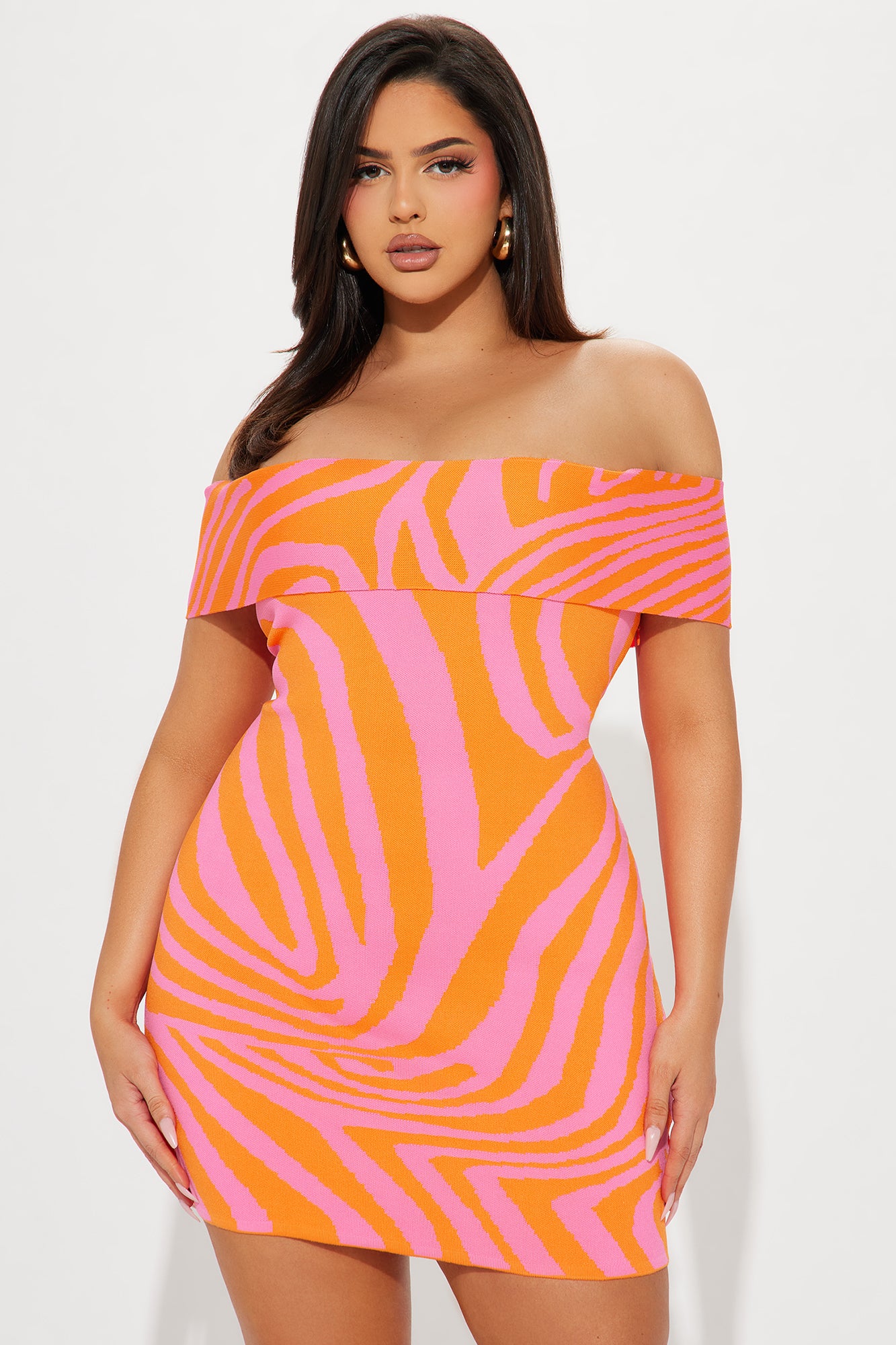Wild Vibe Bandage Mini Dress - Orange/Combo - Image 5