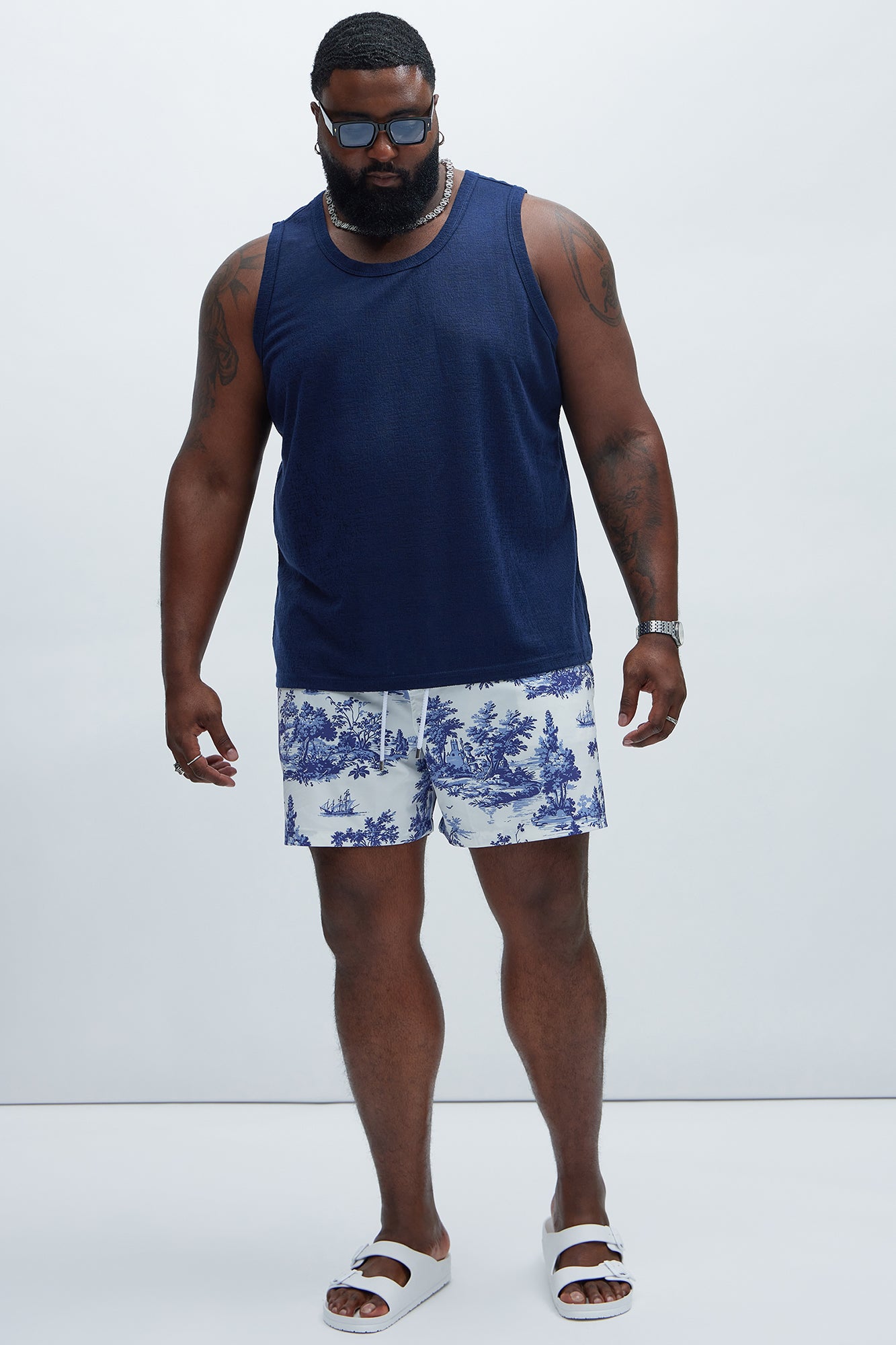 Henrik Textured Tank - Navy - Image 6