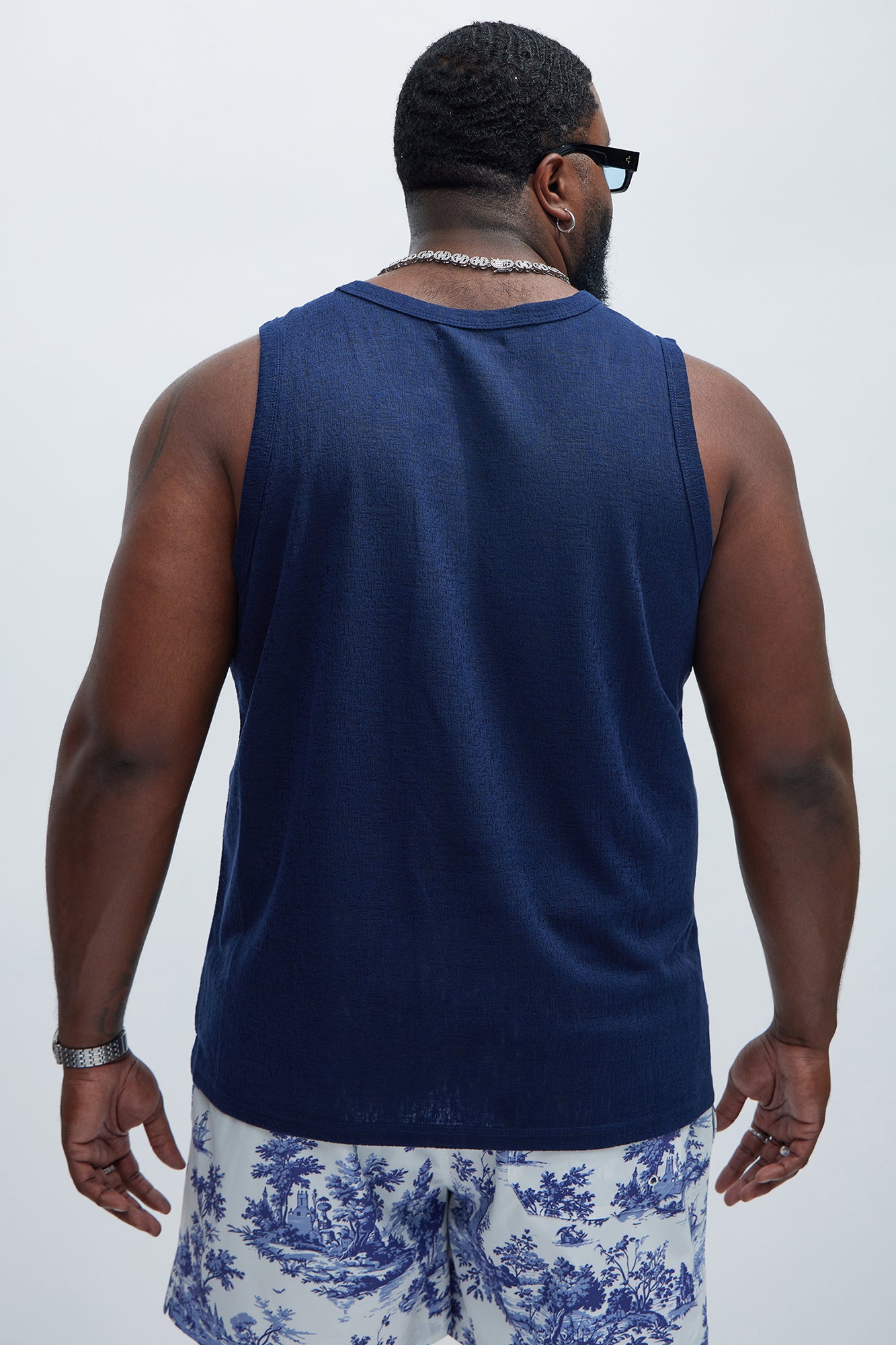 Henrik Textured Tank - Navy - Image 7