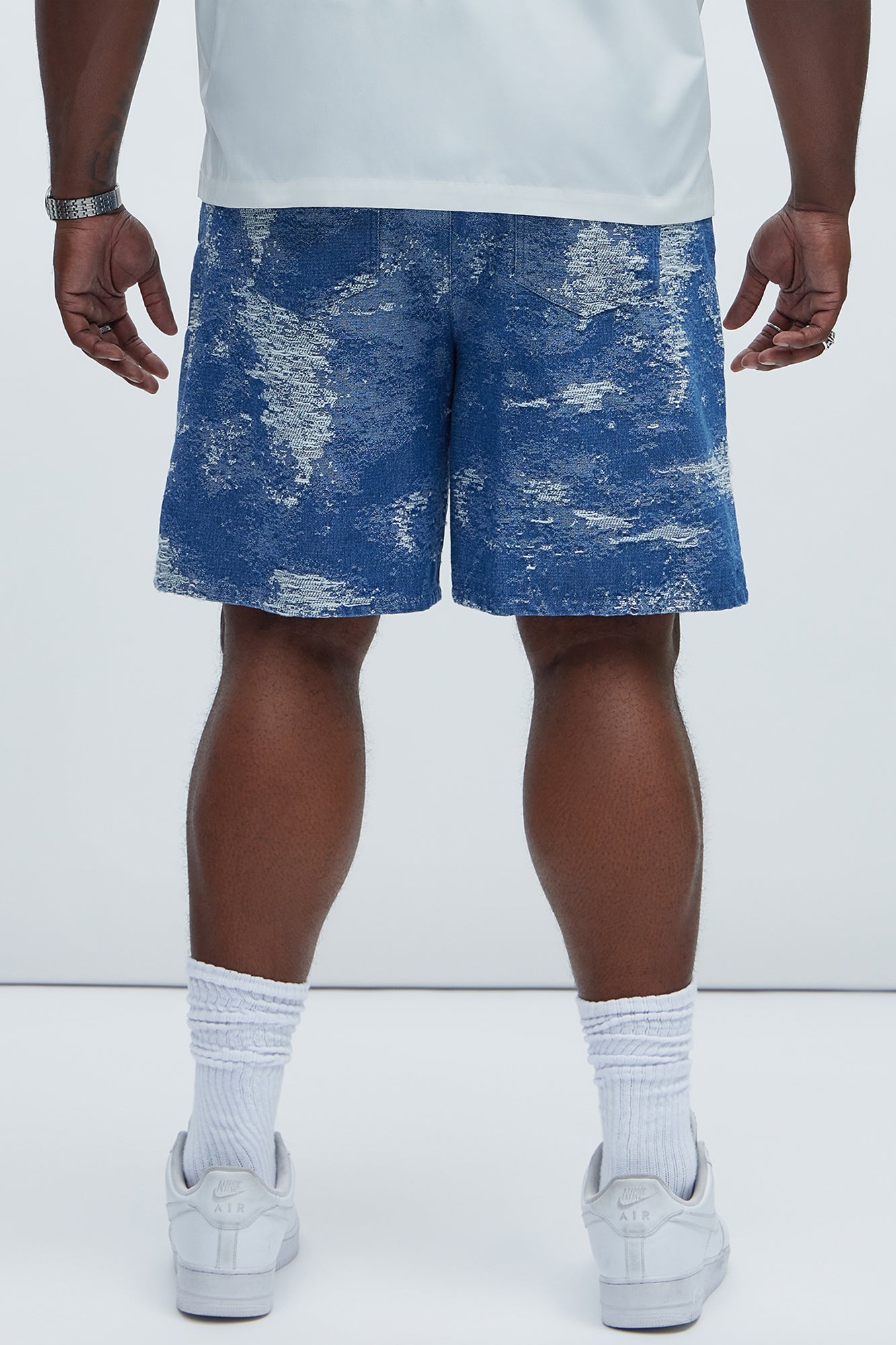 Cloud 9 Textured Relaxed Shorts - Light Blue - Image 7