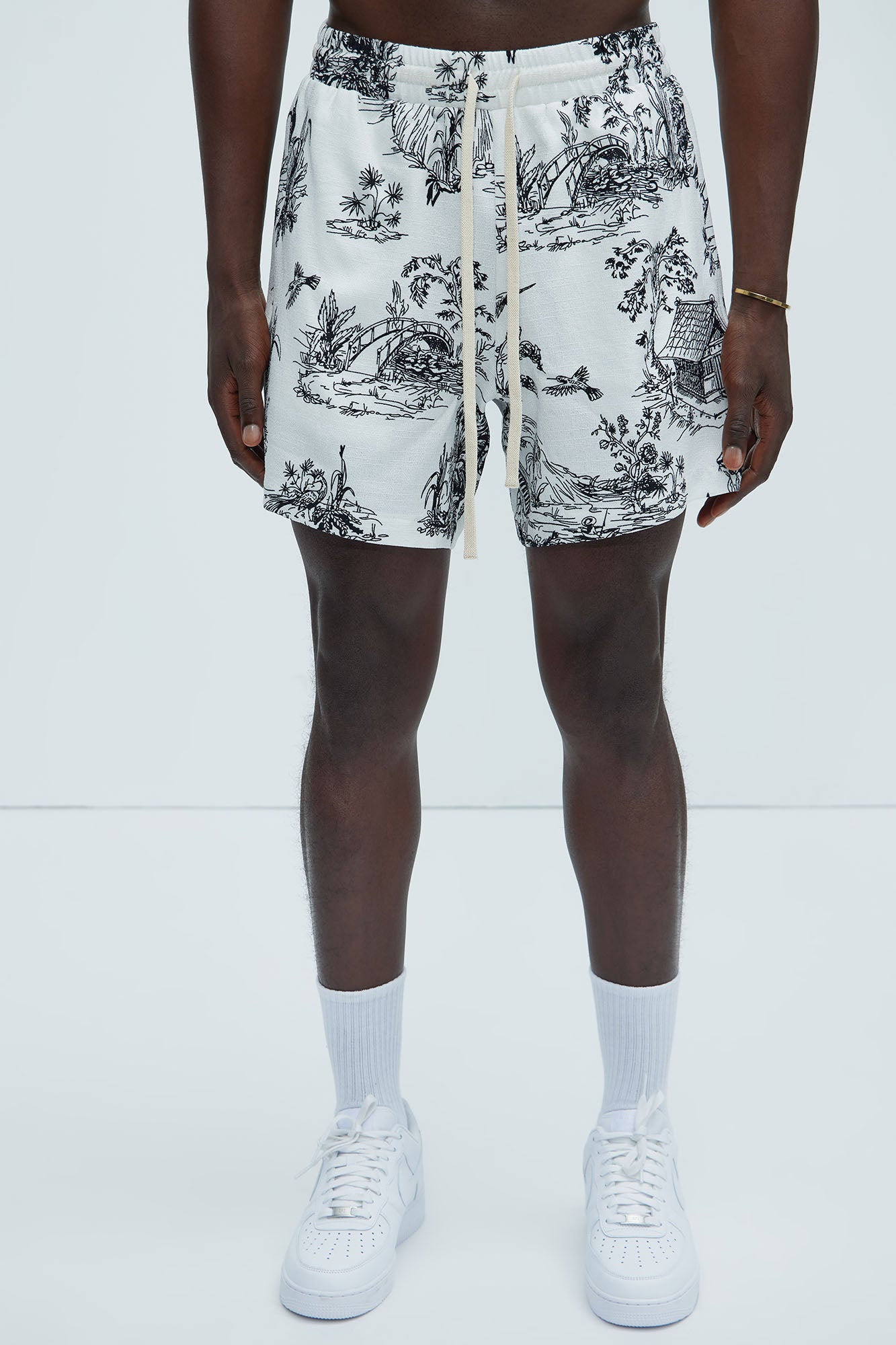 Pagoda Warm Up Shorts - Black/White - Image 4