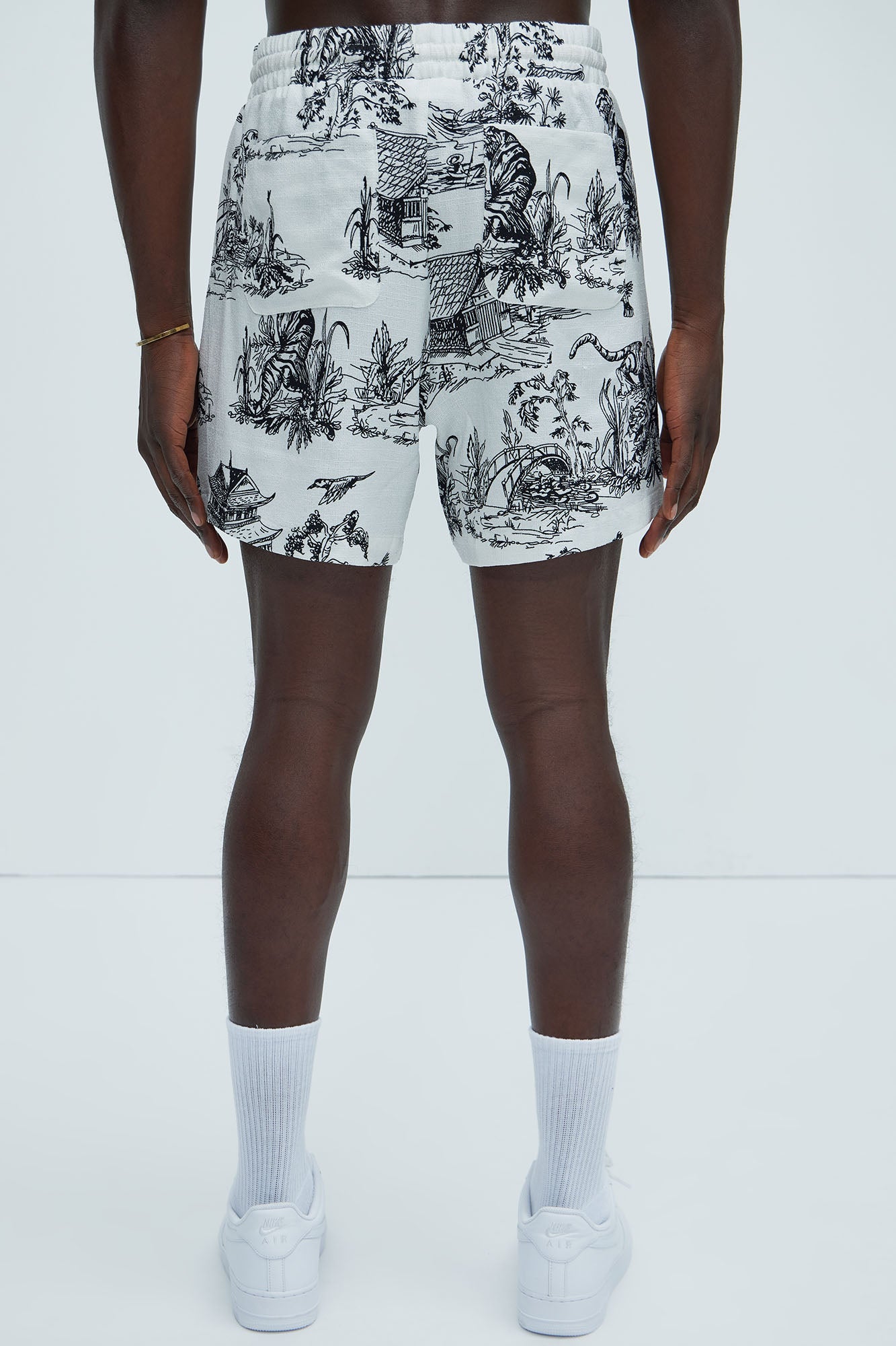 Pagoda Warm Up Shorts - Black/White - Image 5