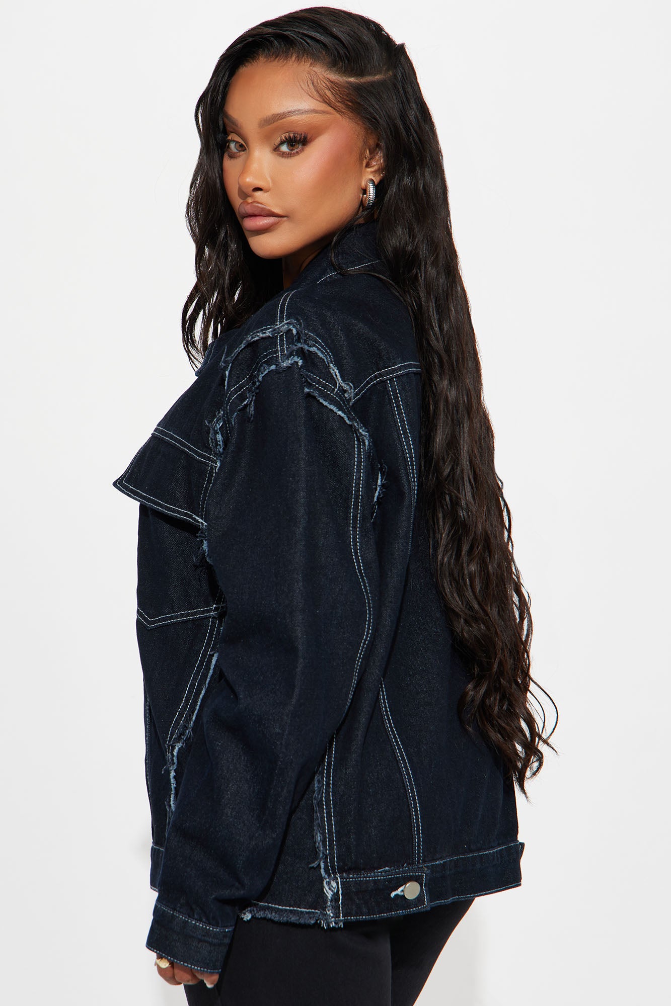Joanne Boxy Denim Jacket - Rinse Blue Wash - Image 4