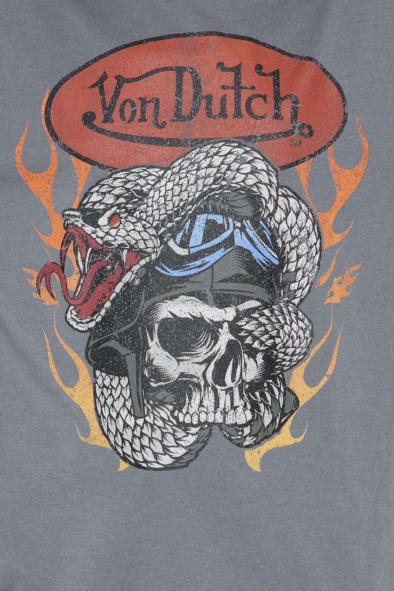 Mini Von Dutch Fire Skull Tee - Charcoal - Image 3