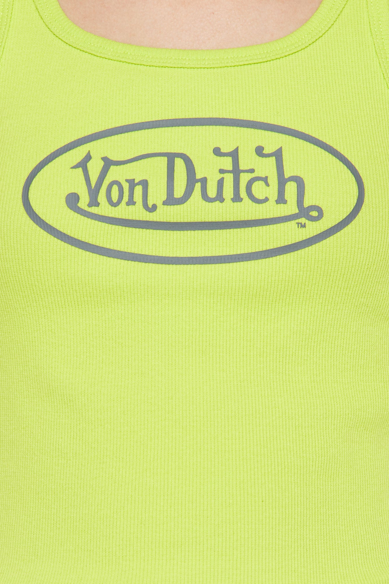 Mini Von Dutch Ribbed Tank Top - Lime - Image 3
