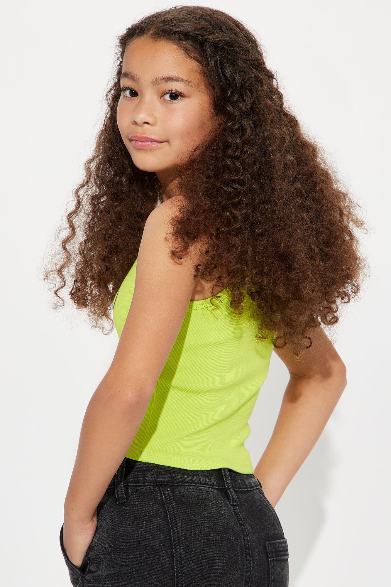 Mini Von Dutch Ribbed Tank Top - Lime - Image 4