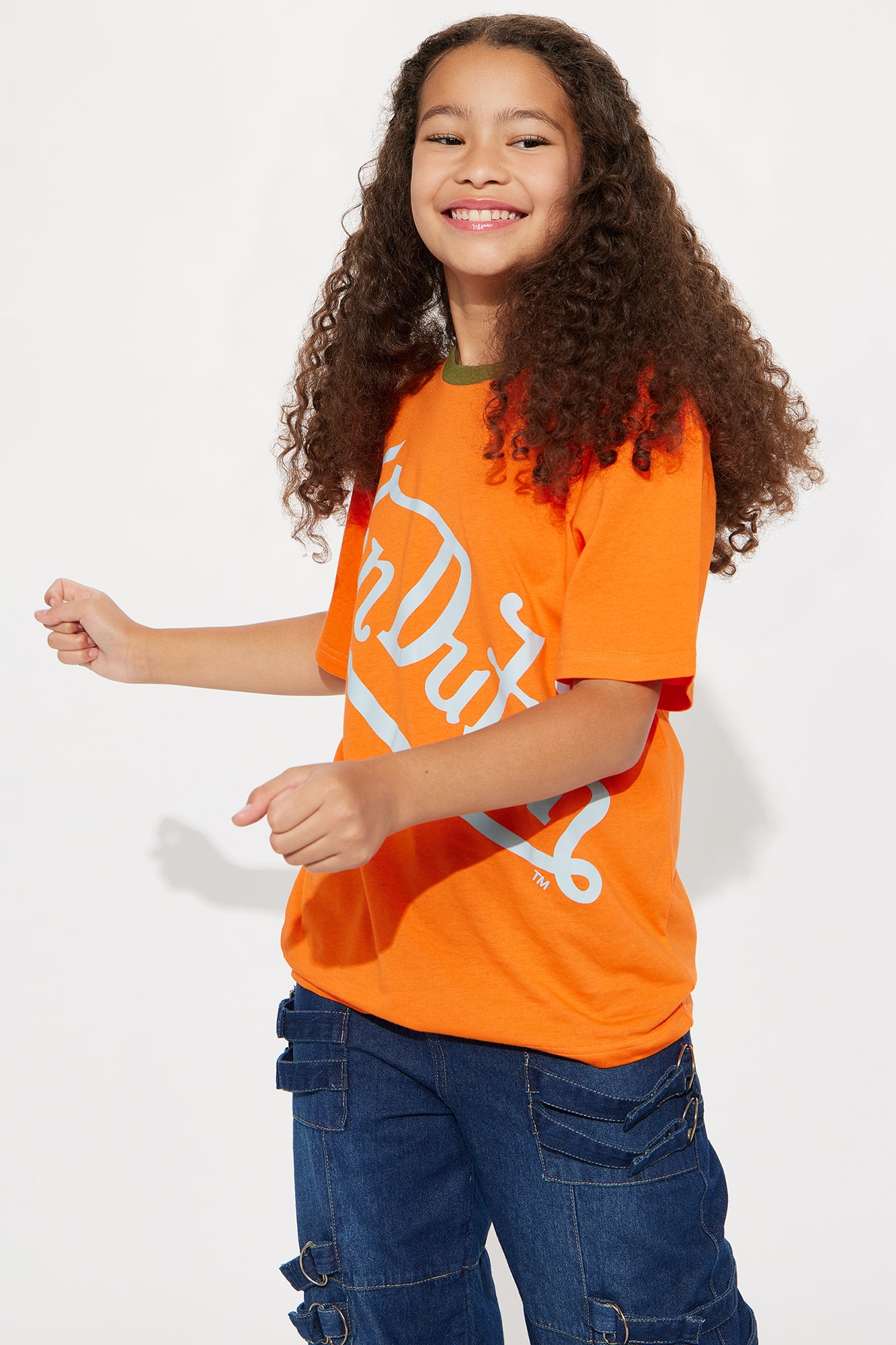 Mini Von Dutch Oversize Logo Tee - Orange/combo - Image 3