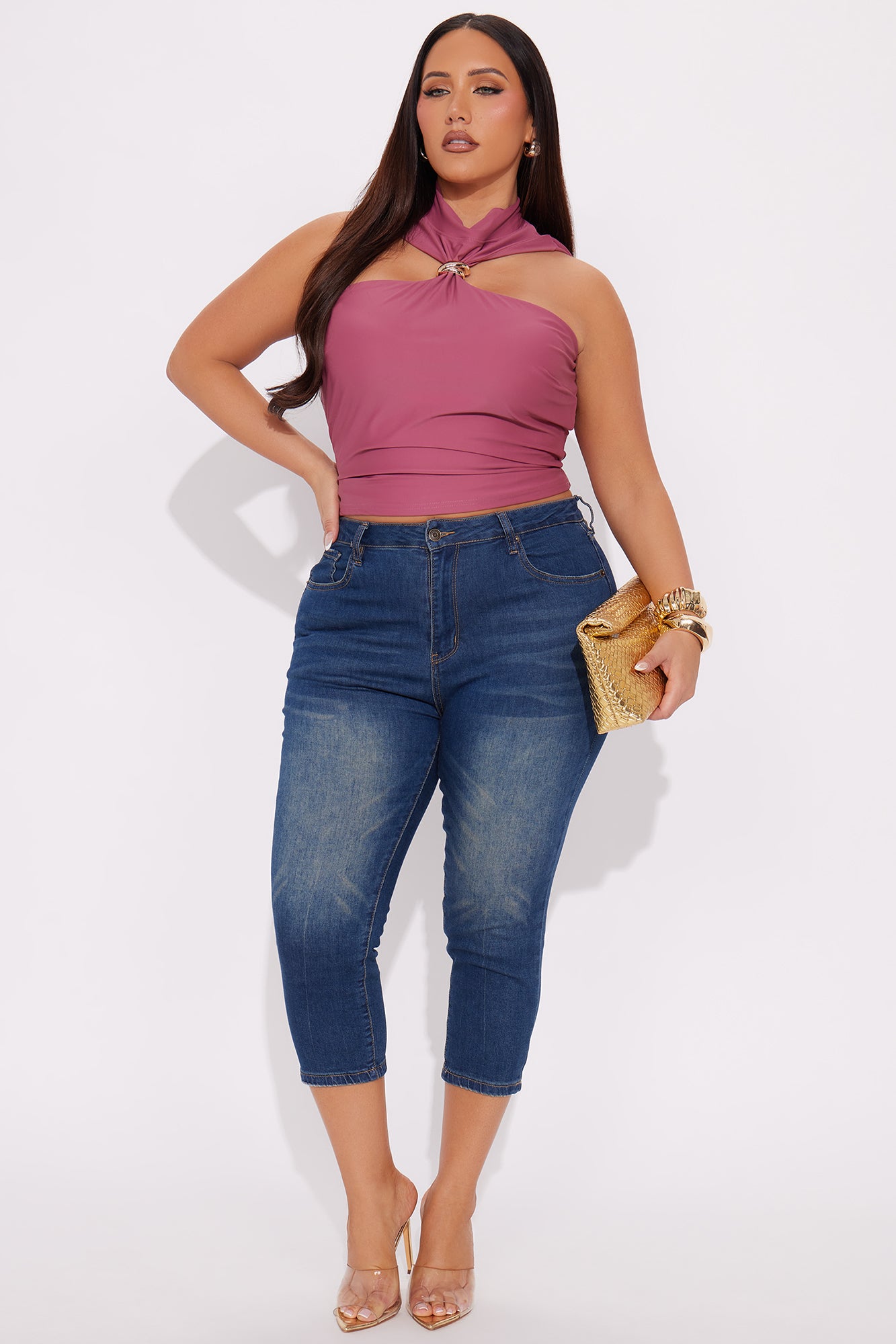 Noticed Class Mock Neck Top - Plum - Image 5