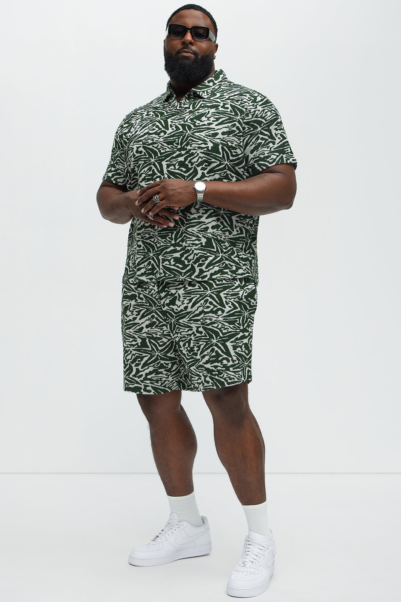 By The Sea Textured Knit Shorts - Green/combo - Image 6