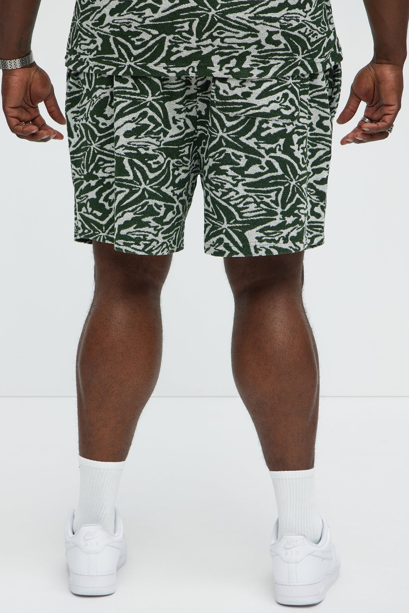 By The Sea Textured Knit Shorts - Green/combo - Image 8