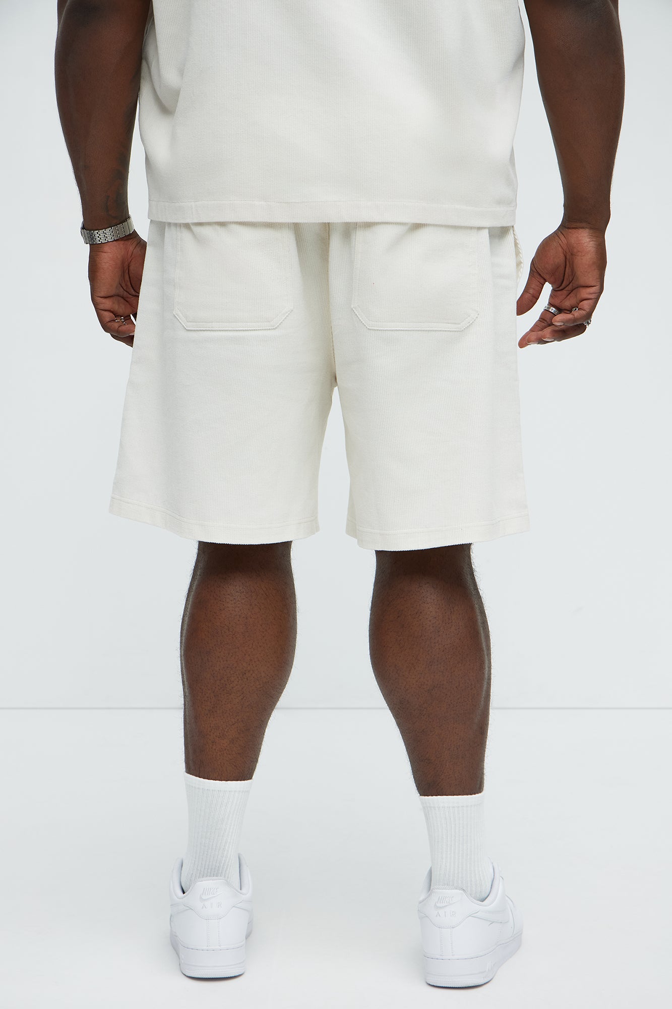 Michigan Corduroy Relaxed Shorts - Off White - Image 7