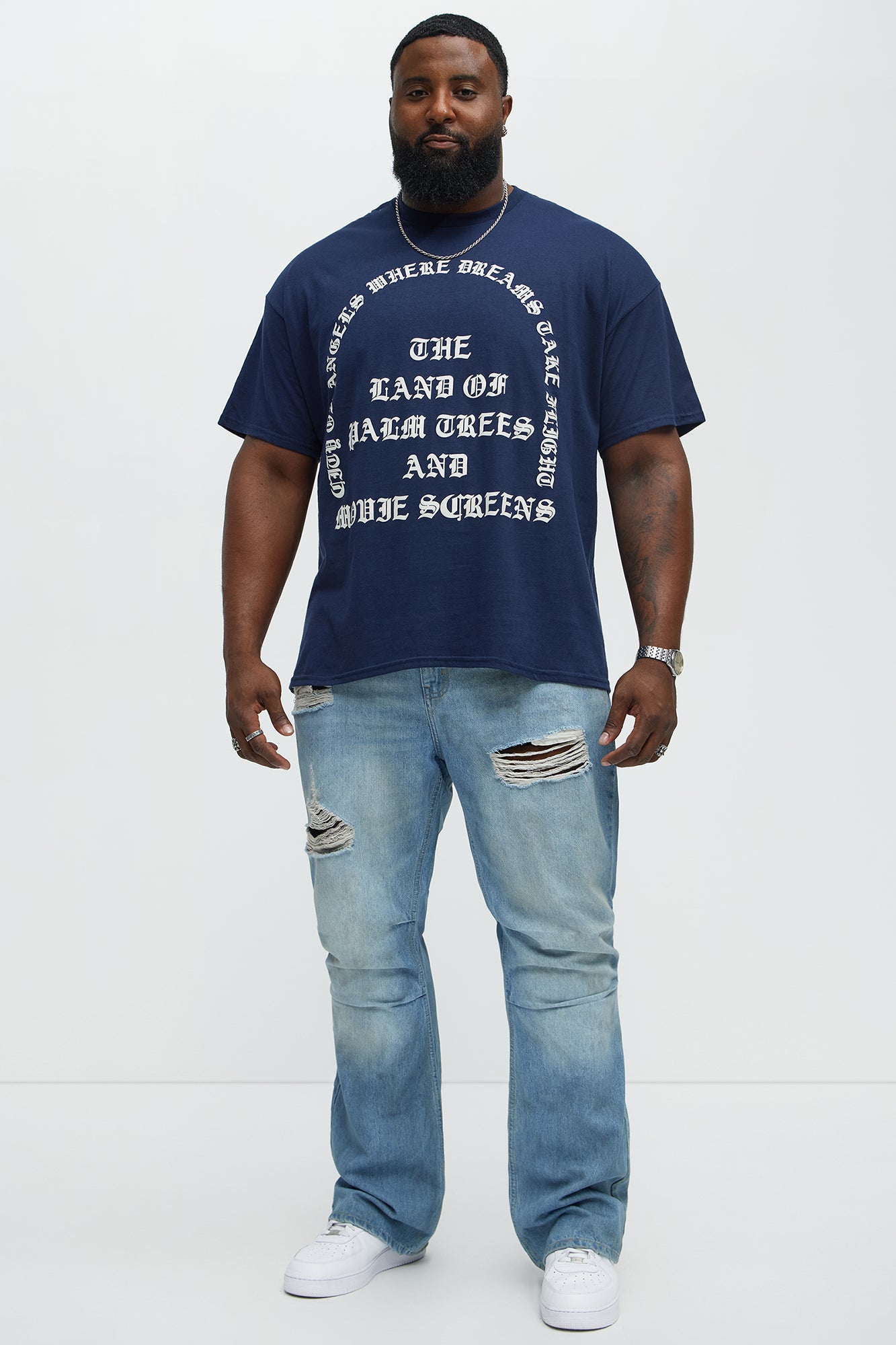 City Of Angels Land Of Dreams Short Sleeve Tee - Navy - Image 5