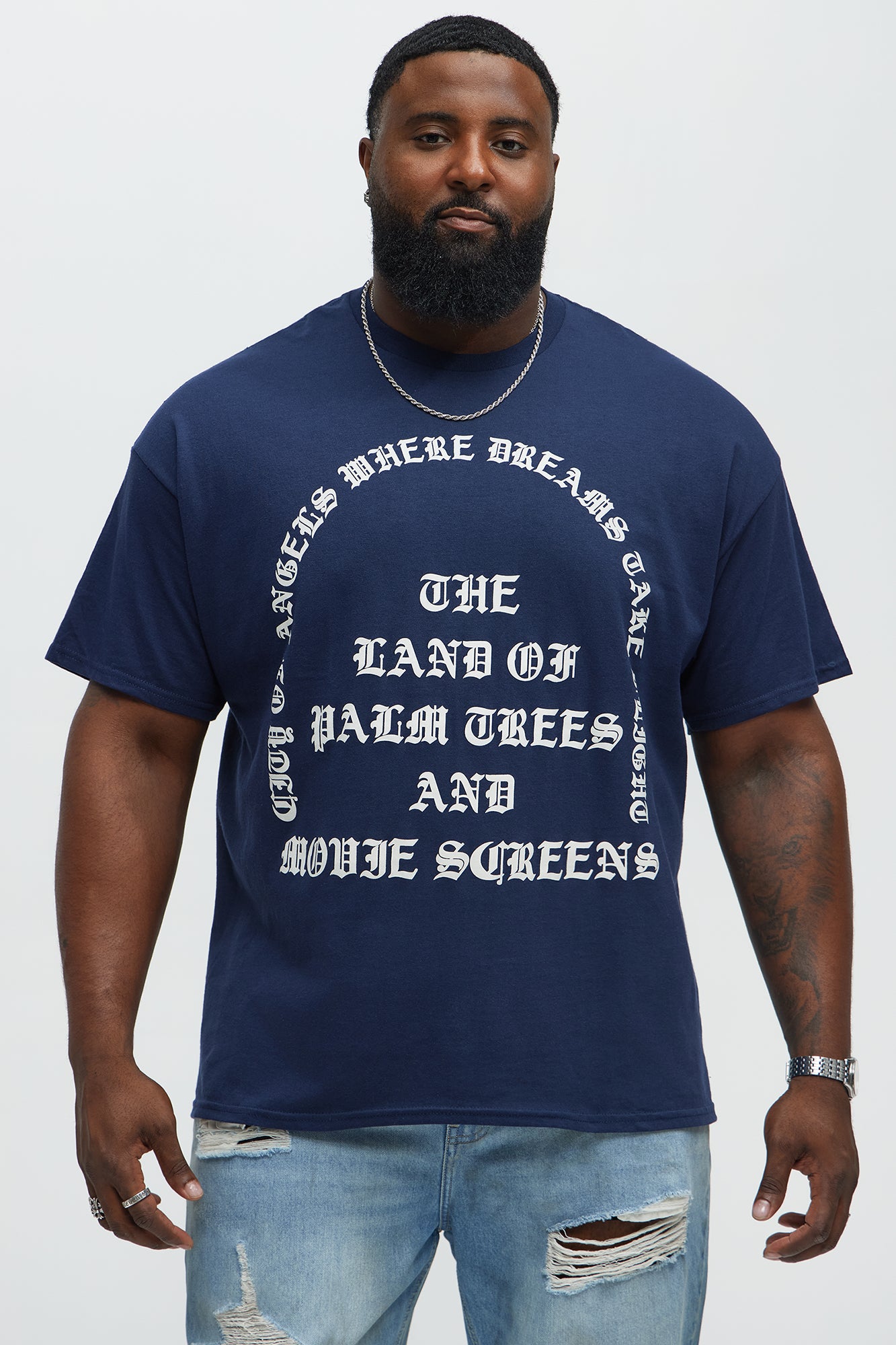 City Of Angels Land Of Dreams Short Sleeve Tee - Navy - Image 4