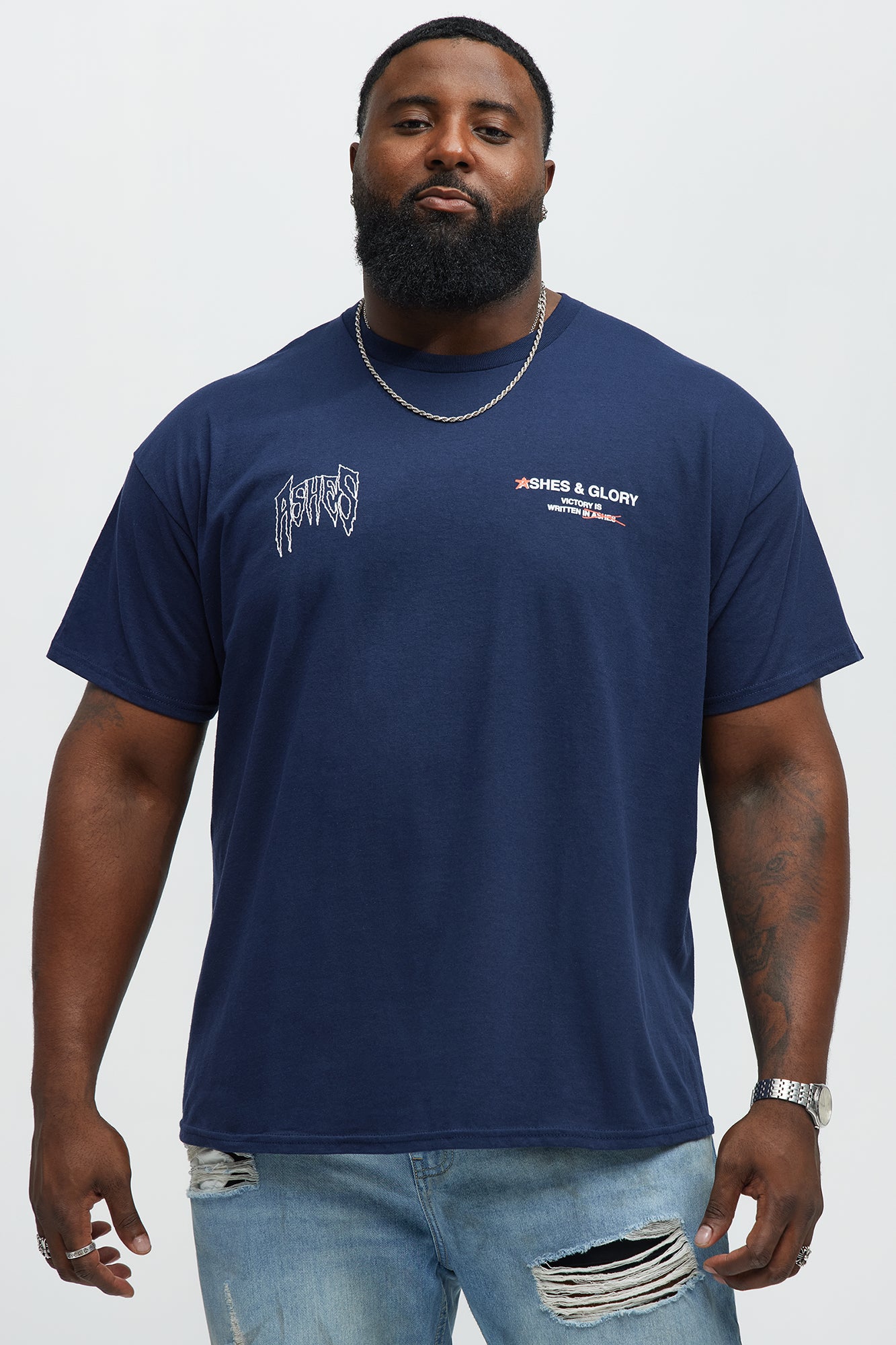 Ashes & Glory Short Sleeve Tee - Navy - Image 7