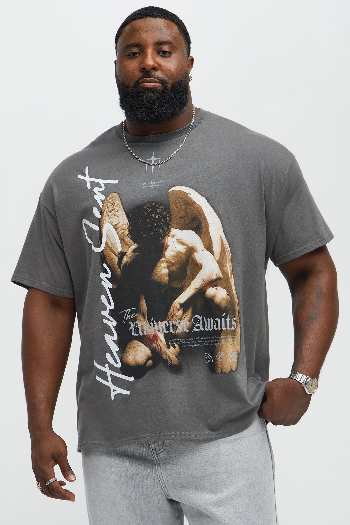 The Universe Awaits Short Sleeve Tee - Charcoal - Image 4