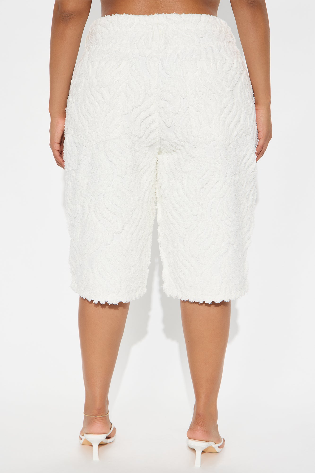 Rockaway Textured Denim Jorts - White - Image 7