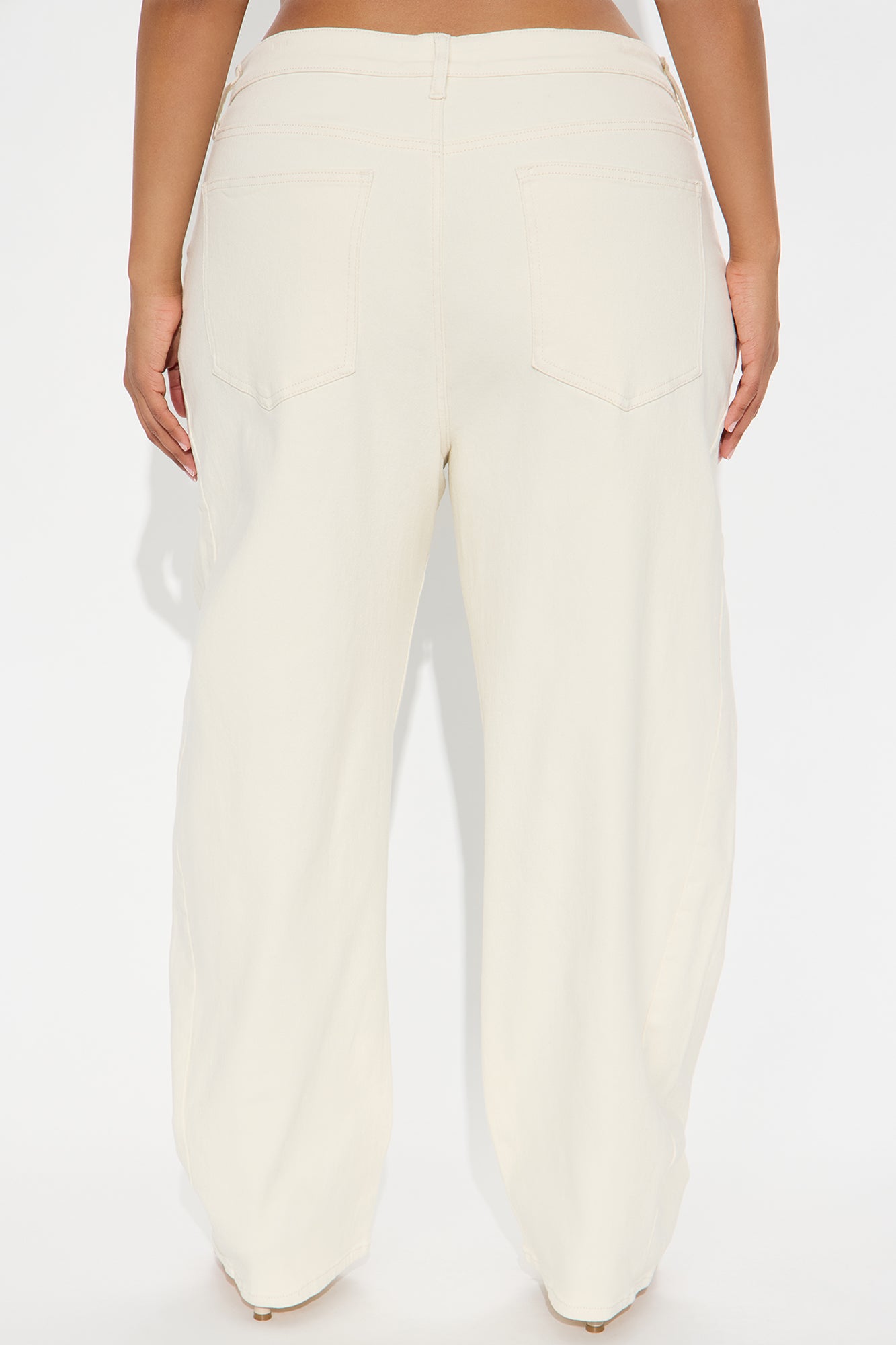 Allegra Barrel Pant - Cream - Image 6