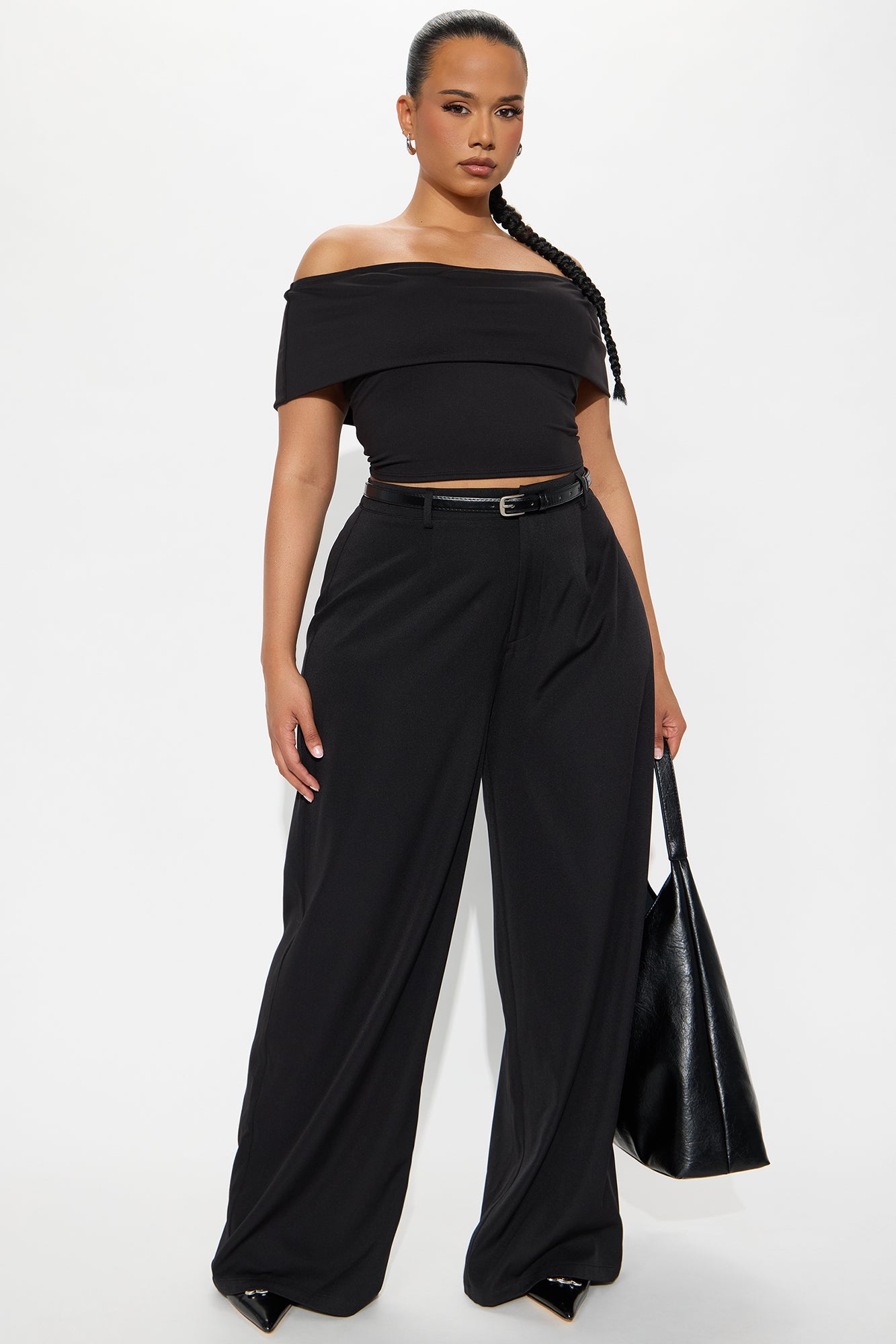 Sloane High Rise Belted Trouser Pant - Black - Image 4