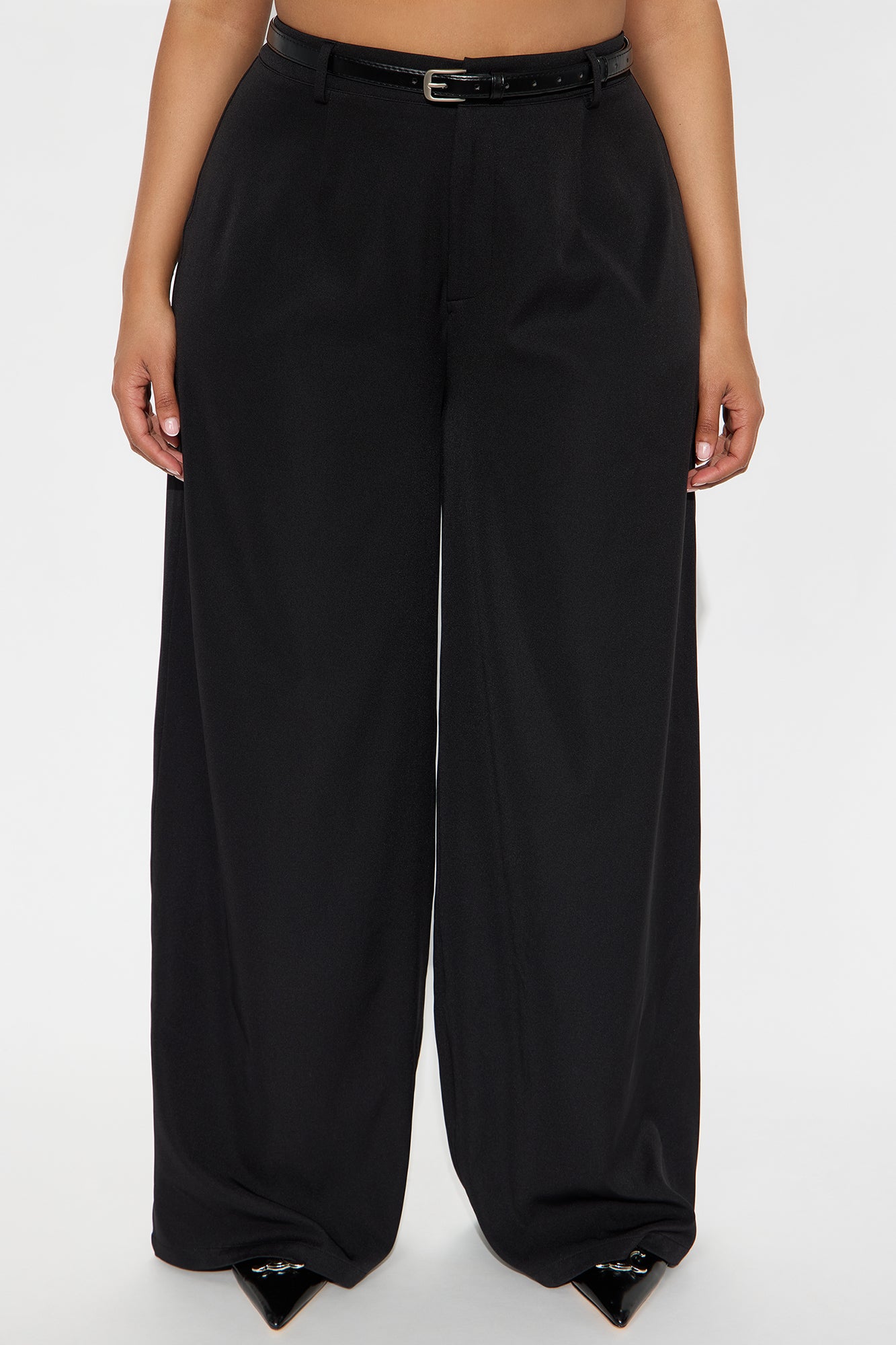 Sloane High Rise Belted Trouser Pant - Black - Image 5