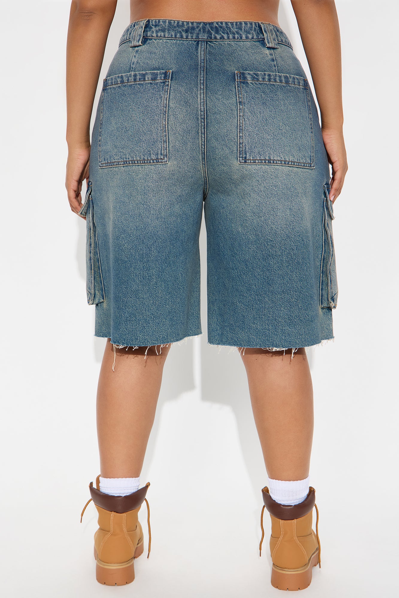 Parker Denim Cargo Jorts - Medium Wash - Image 6