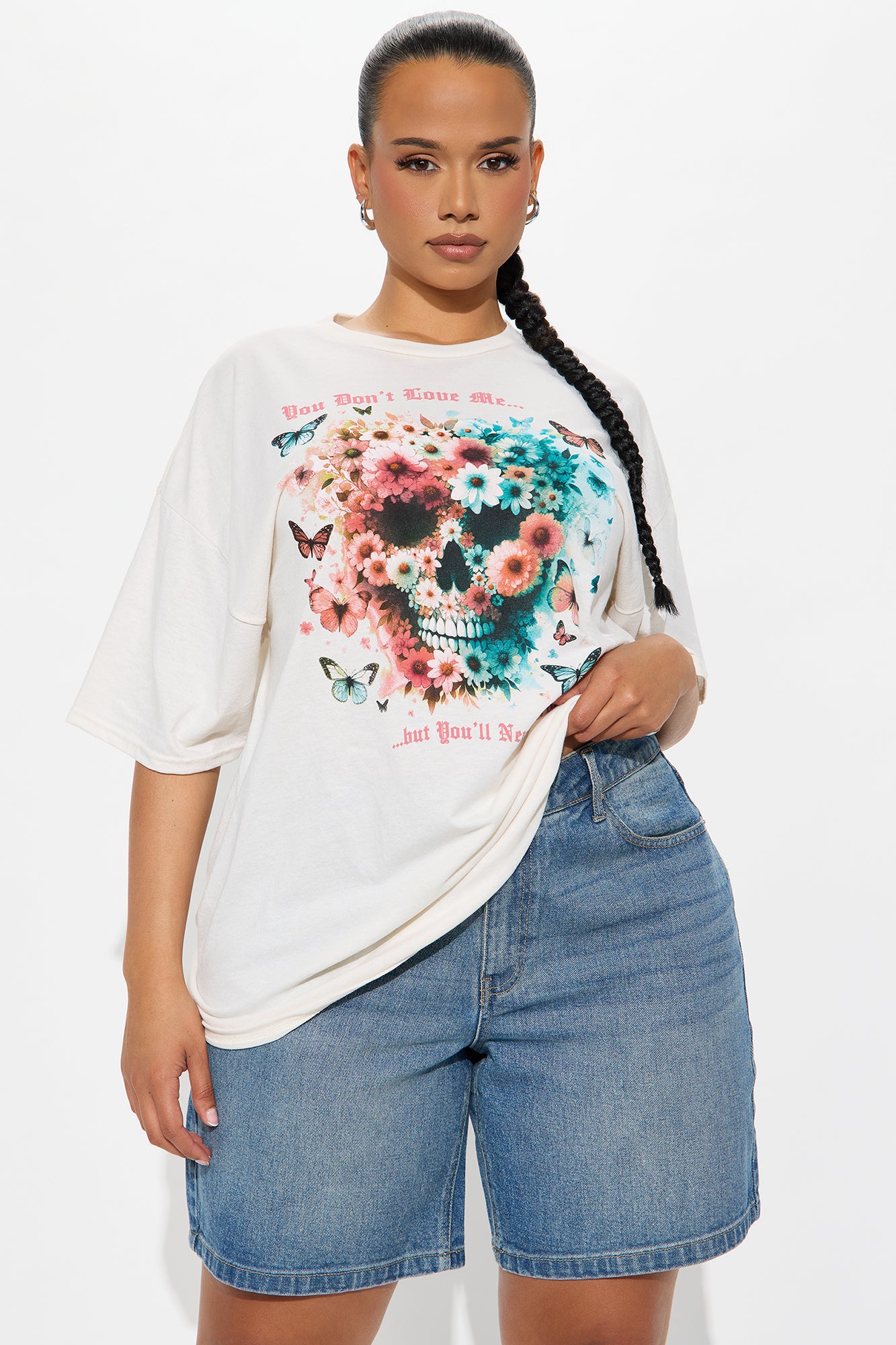 You Don't Love Me Oversized Tee - Cream - Image 4