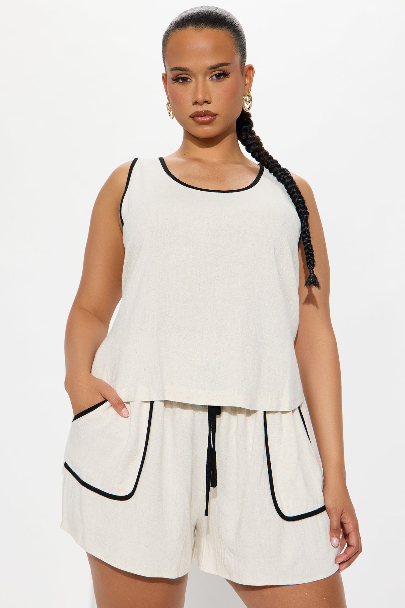 Linen Breeze Short Set - Natural - Image 5
