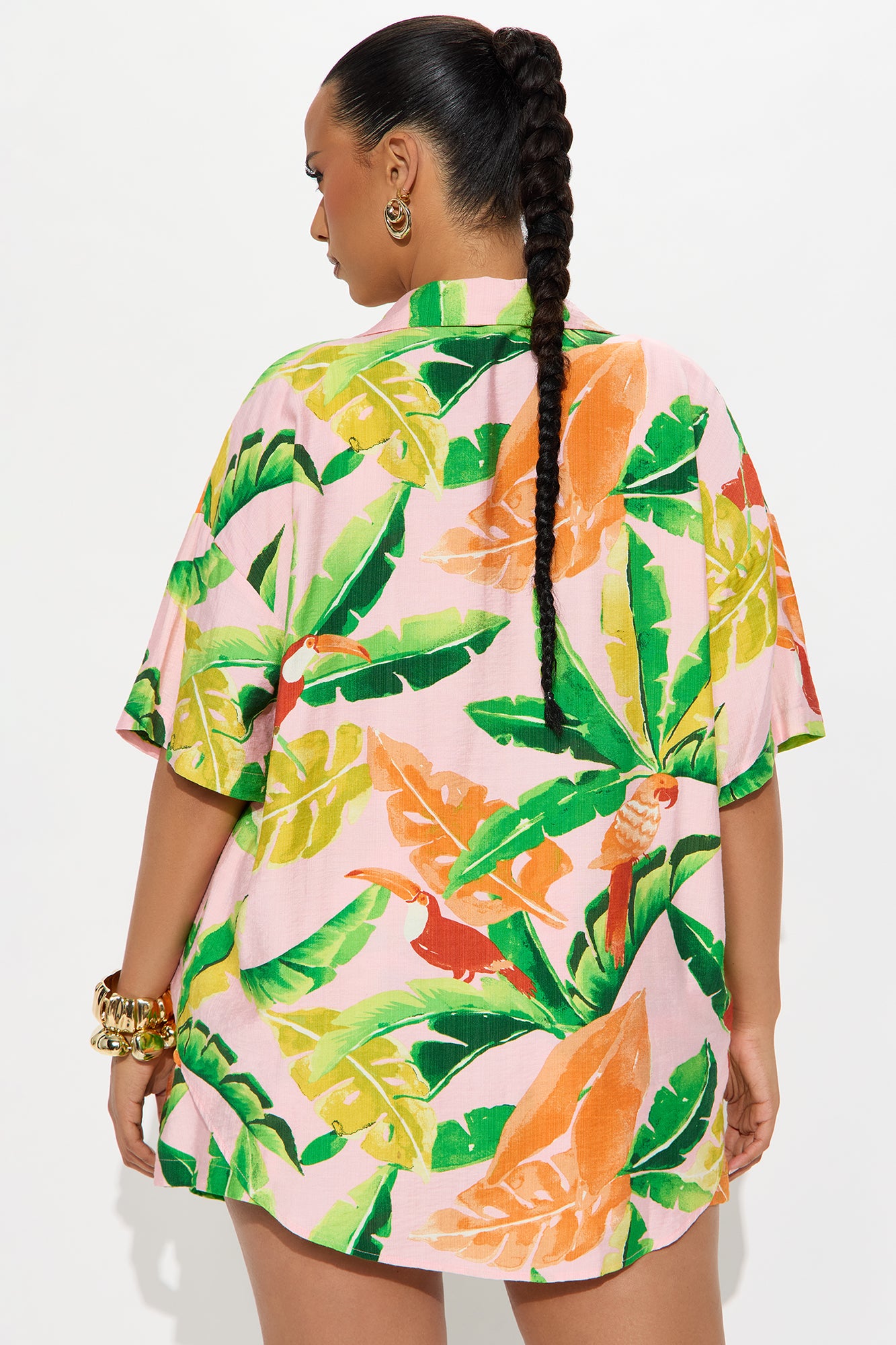 Palm Paradise Short Set - Pink/combo - Image 6