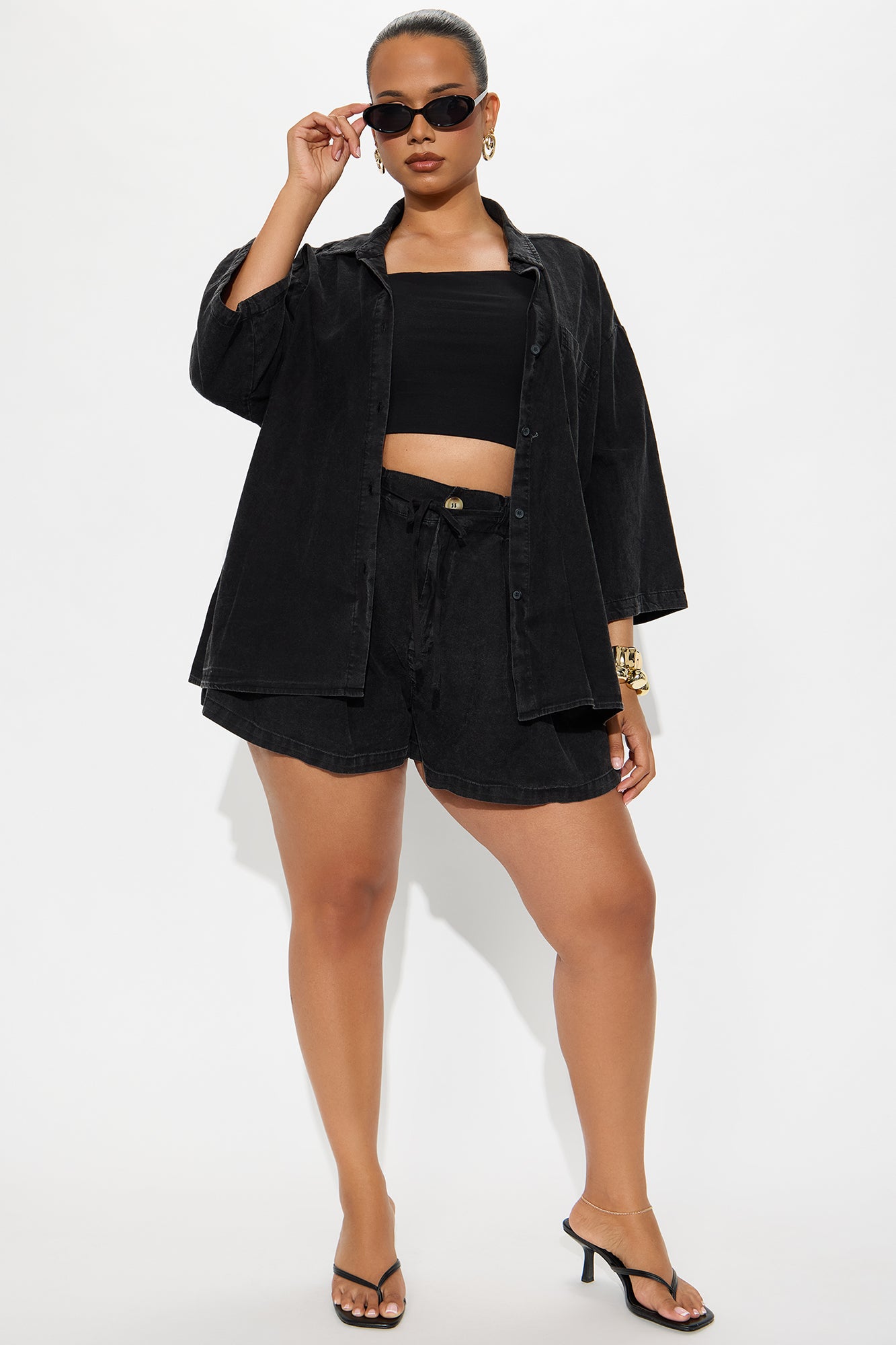 Willow Washed Short Set - Black - Image 4