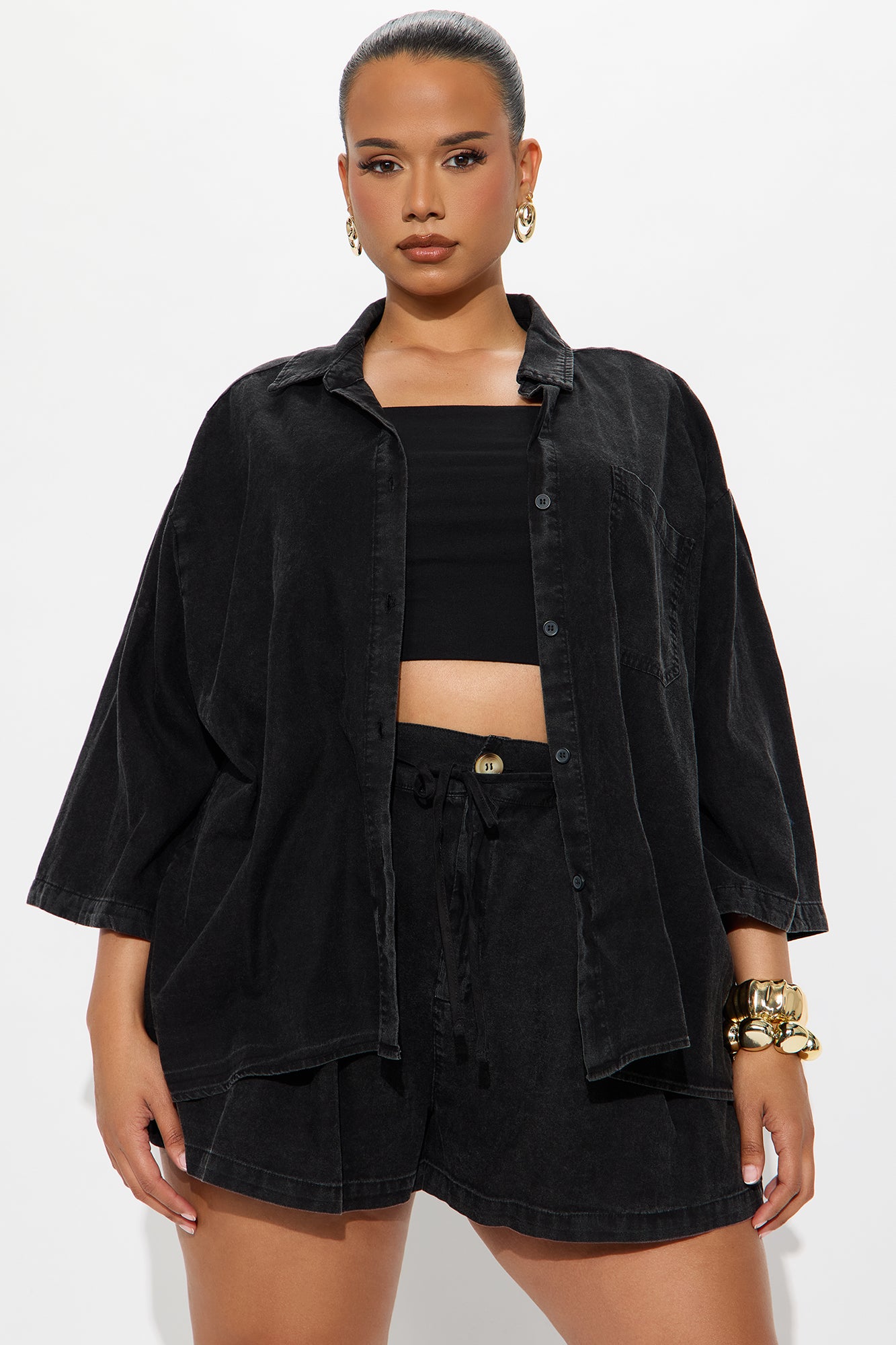 Willow Washed Short Set - Black - Image 5