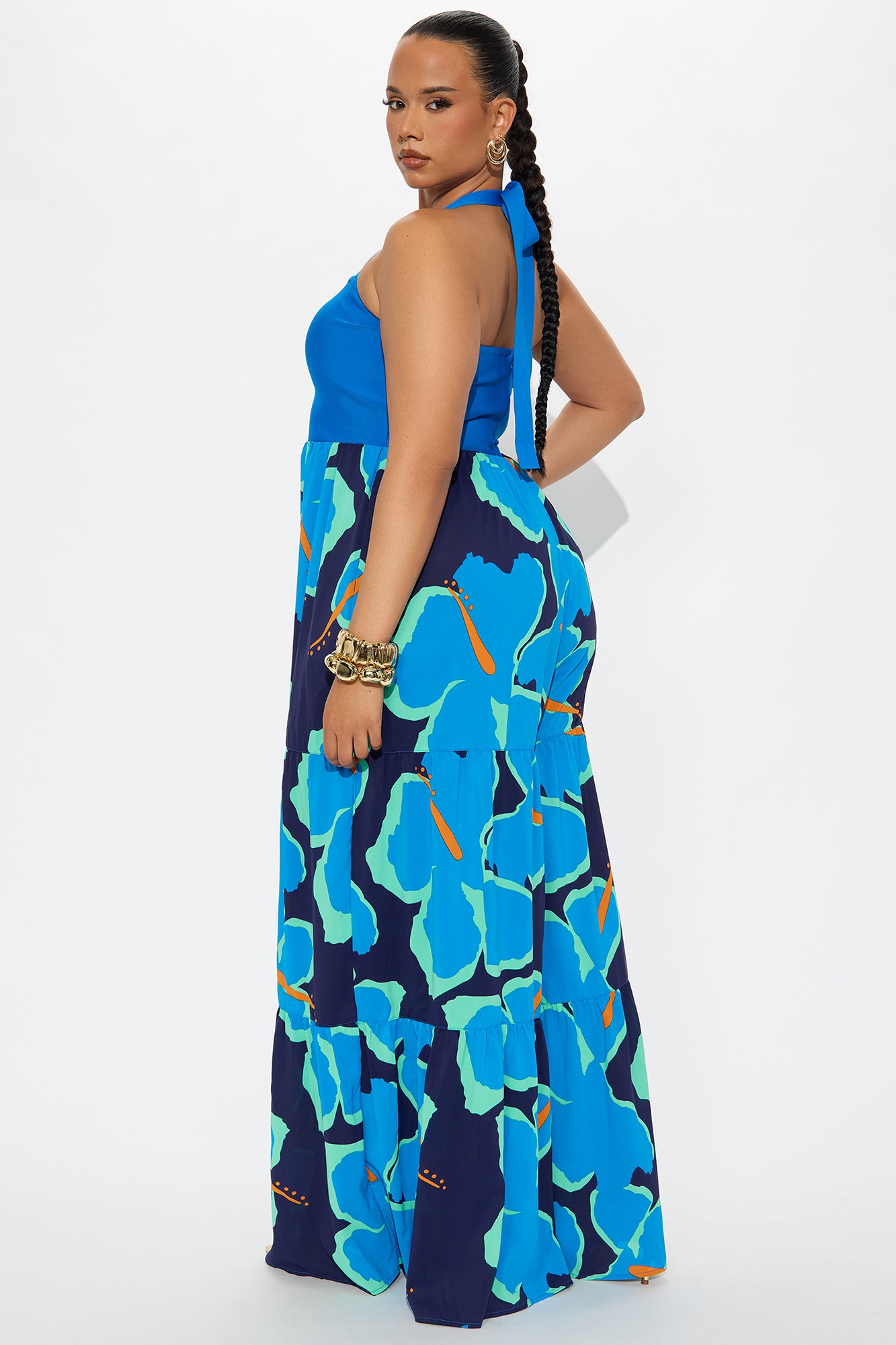 Zion Halter Jumpsuit - Blue/combo - Image 6