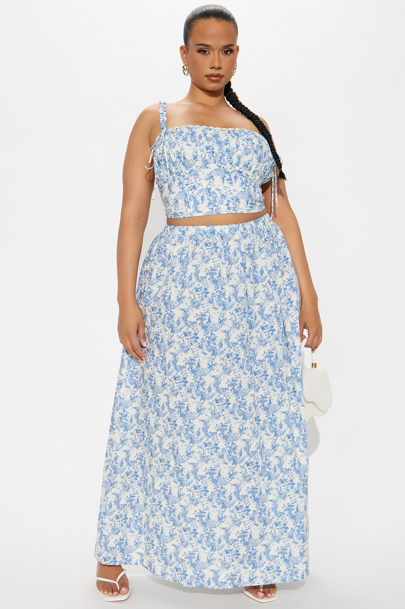 Through The Field Maxi Skirt Set - Blue/combo - Image 4