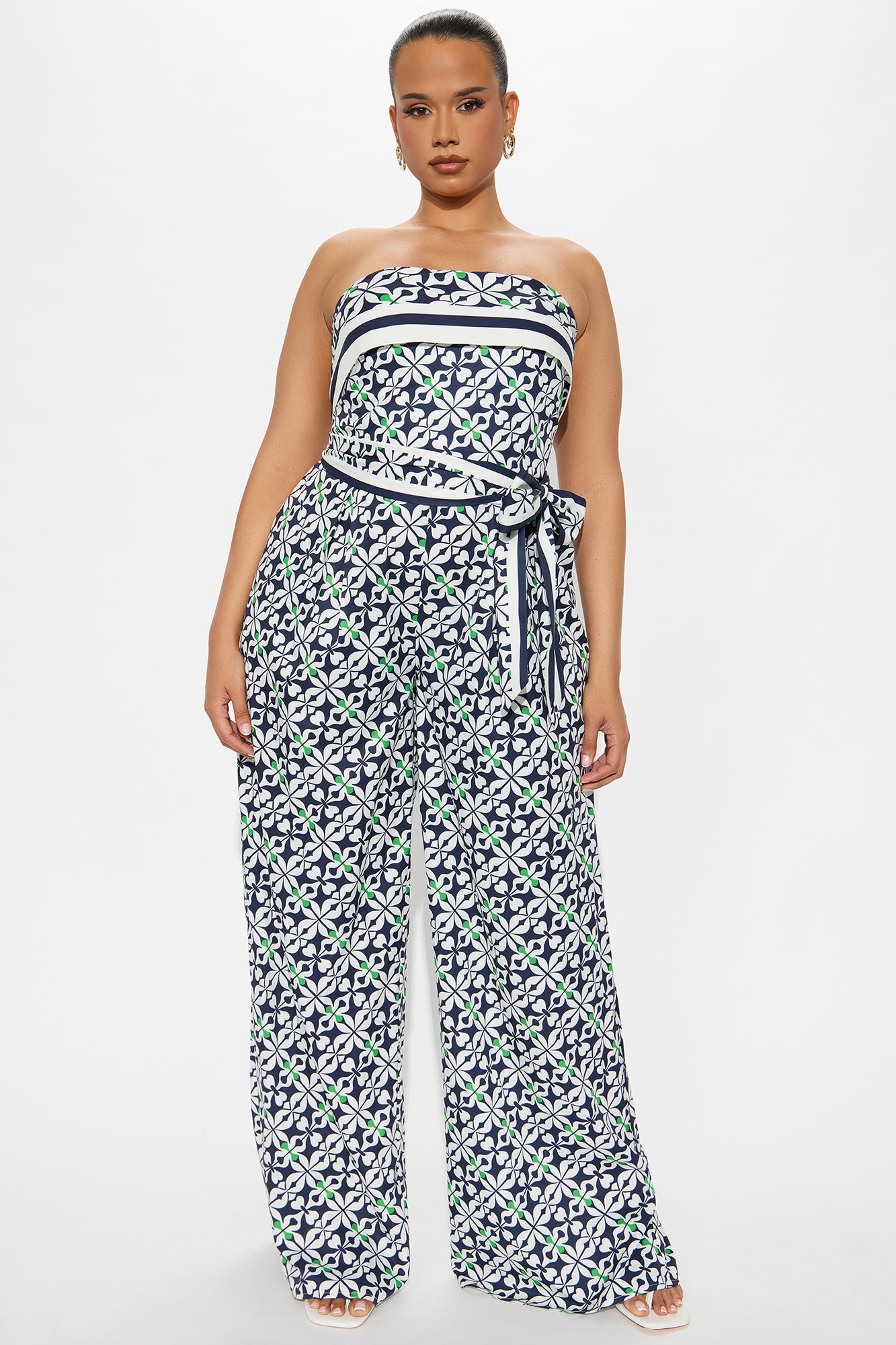 Lisbon Layover Satin Jumpsuit - Navy/combo - Image 4