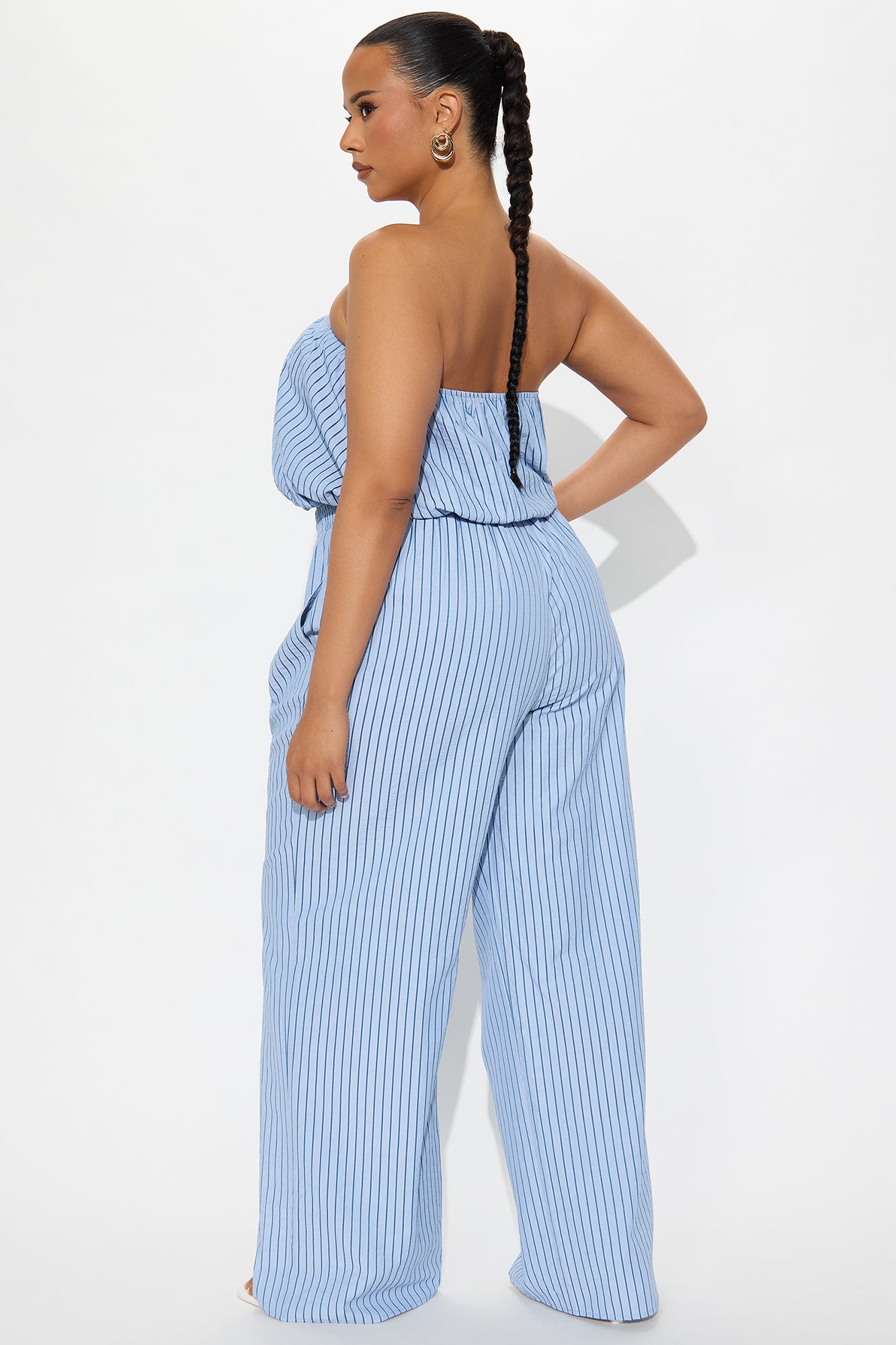 Gracie Pinstripe Pant Set - Light Blue - Image 6