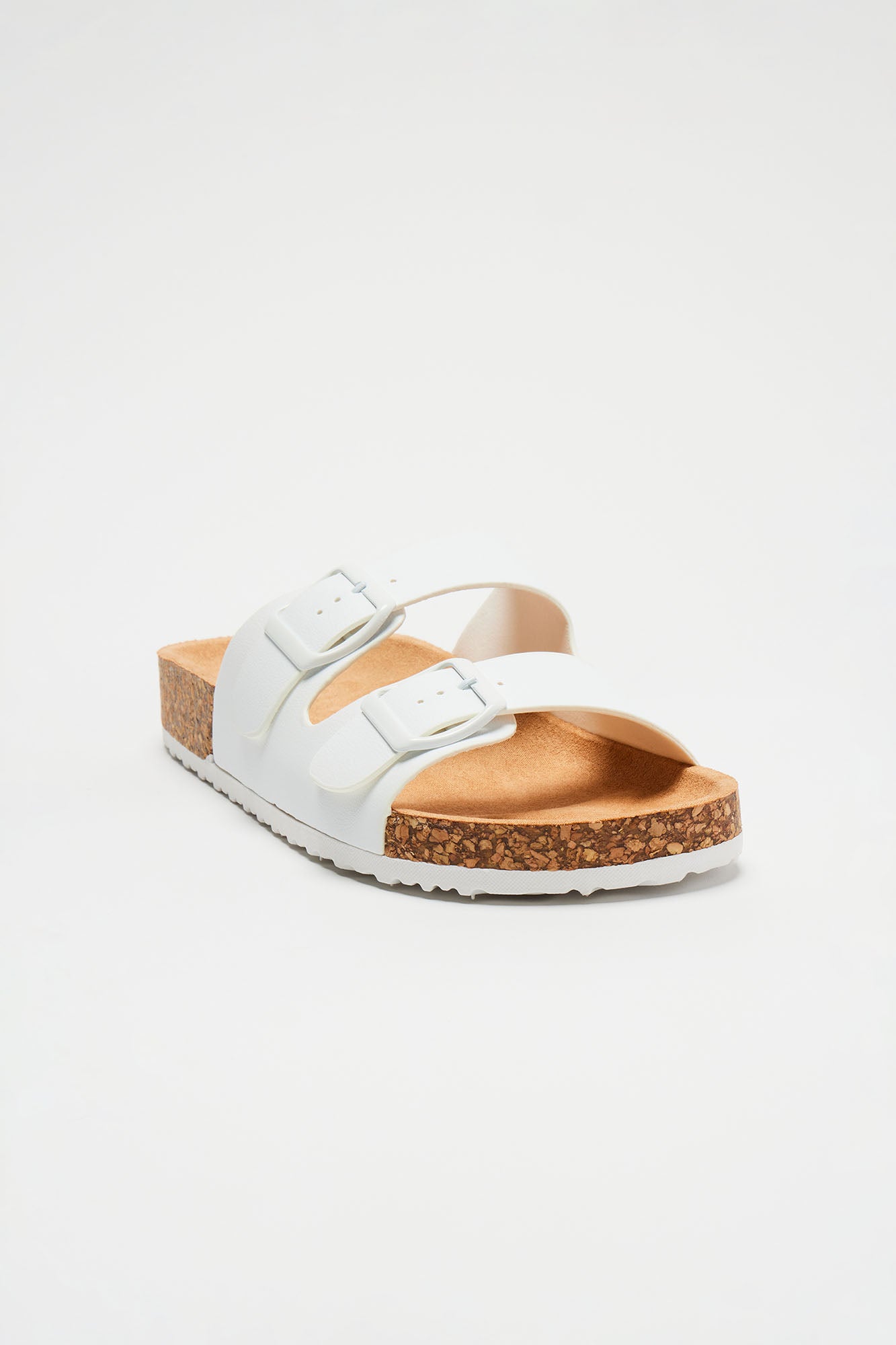 Adriana Buckle Slides - White - Image 3