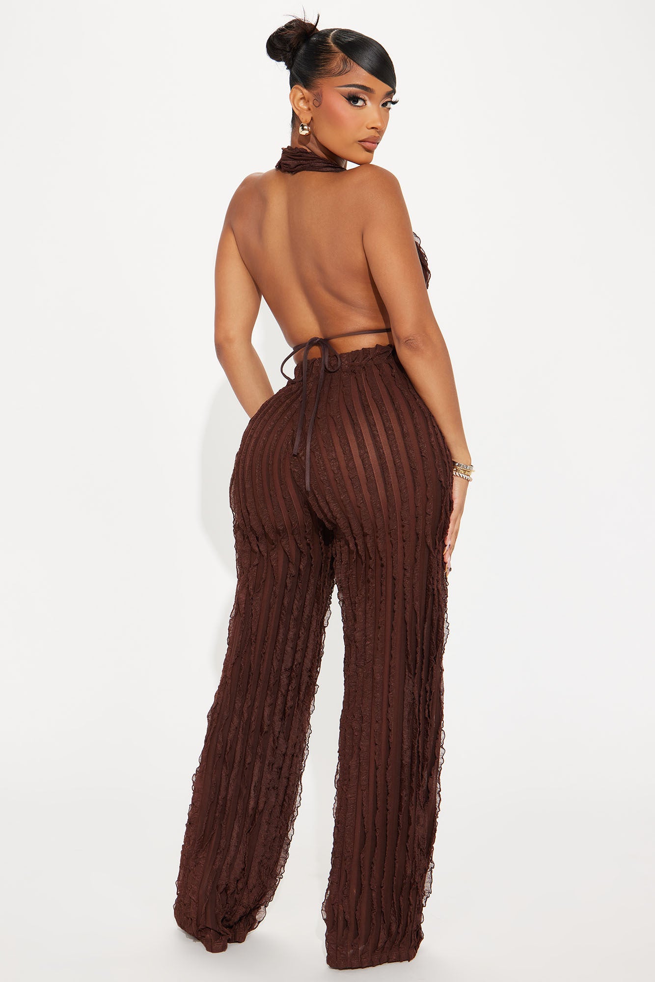 Looking For More Mesh Pant Set - Brown - Image 4