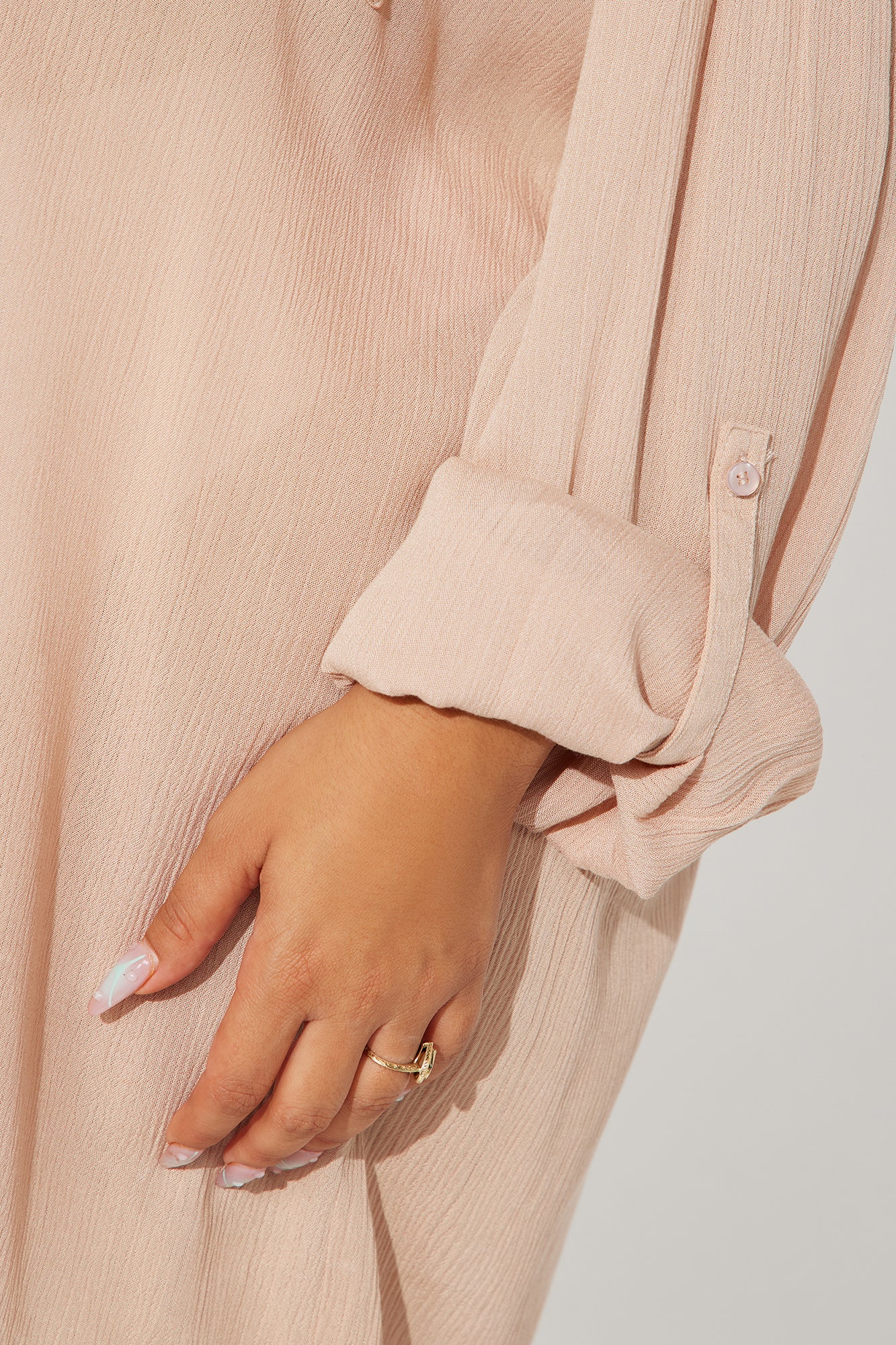 Breezy Nights Linen Pocket Cover Up Shirt - Tan - Image 5